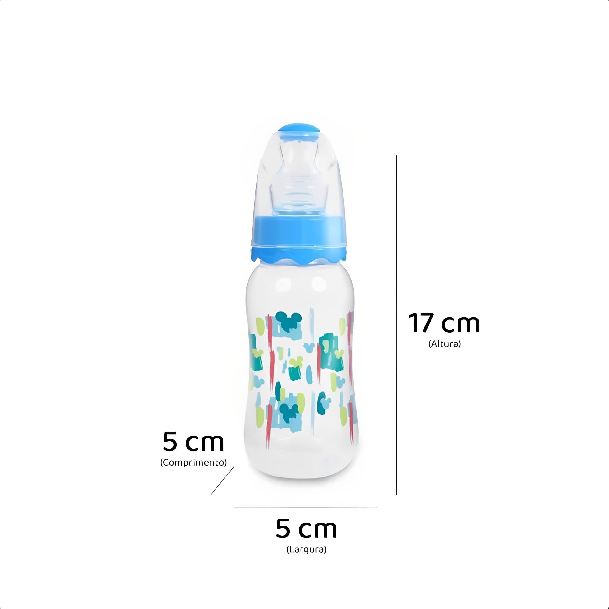 Kit Conjunto Mamadeiras 240 + 150ml Com Bico De Silicone E Tampa Protetora Minnie Baby Go - 02892