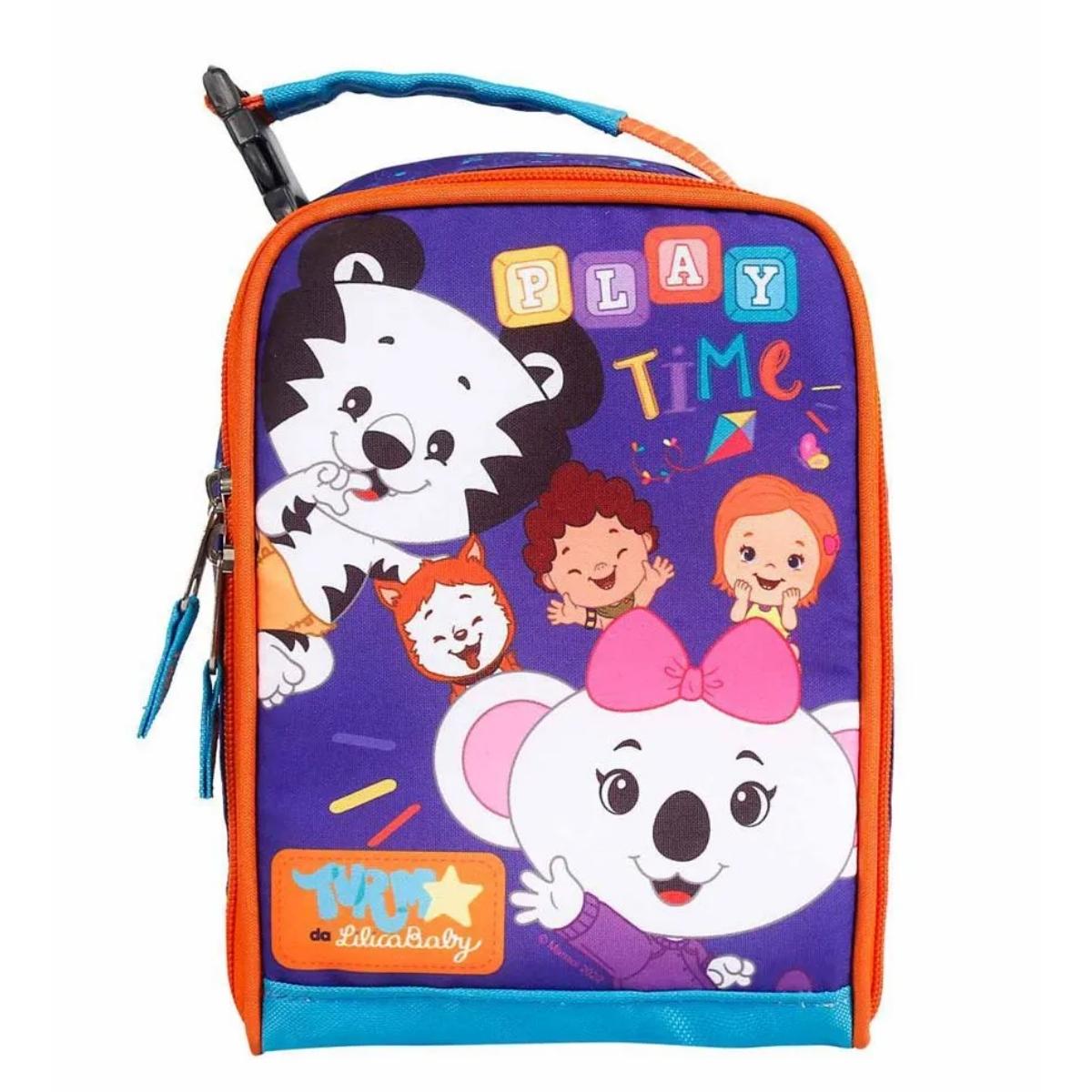 Lancheira Bolsa Térmica Decorada Com Divisórias Turma da Lilica Multiuso Baby Go - 03706