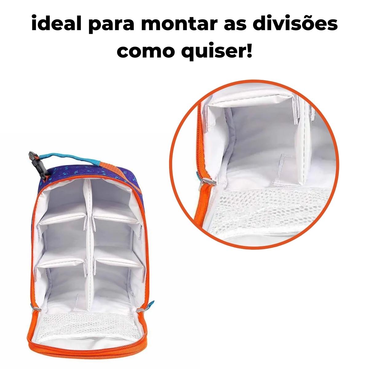 Lancheira Bolsa Térmica Decorada Com Divisórias Turma da Lilica Multiuso Baby Go - 03706