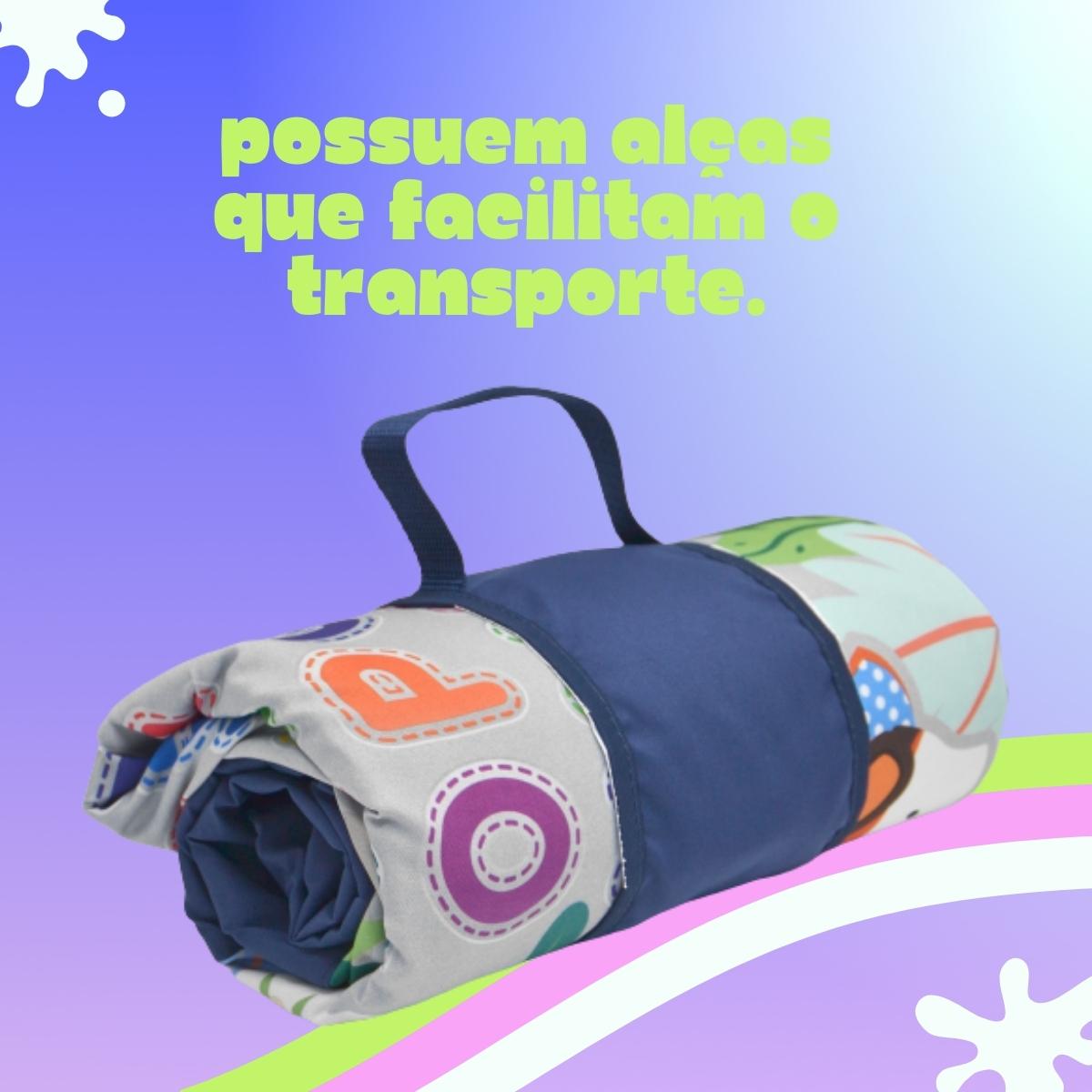 Tapete de Atividades Infantil Animais Poliester Alça para Transportar Educativo Baby Go - 01491