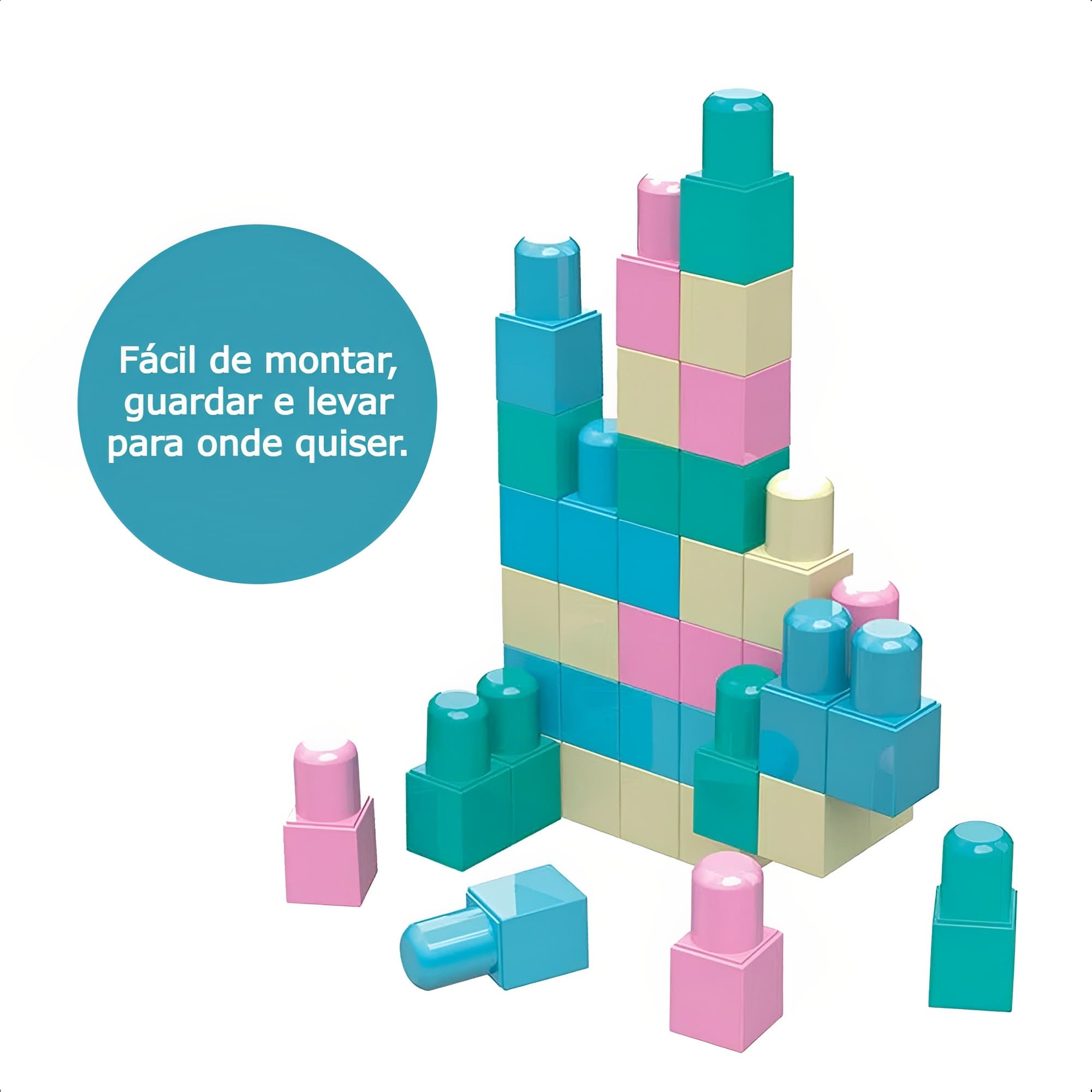 Brinquedo de Montar Infantil Blokit Candy Colors 24 Peças Educativo Colorido Xalingo - 04022