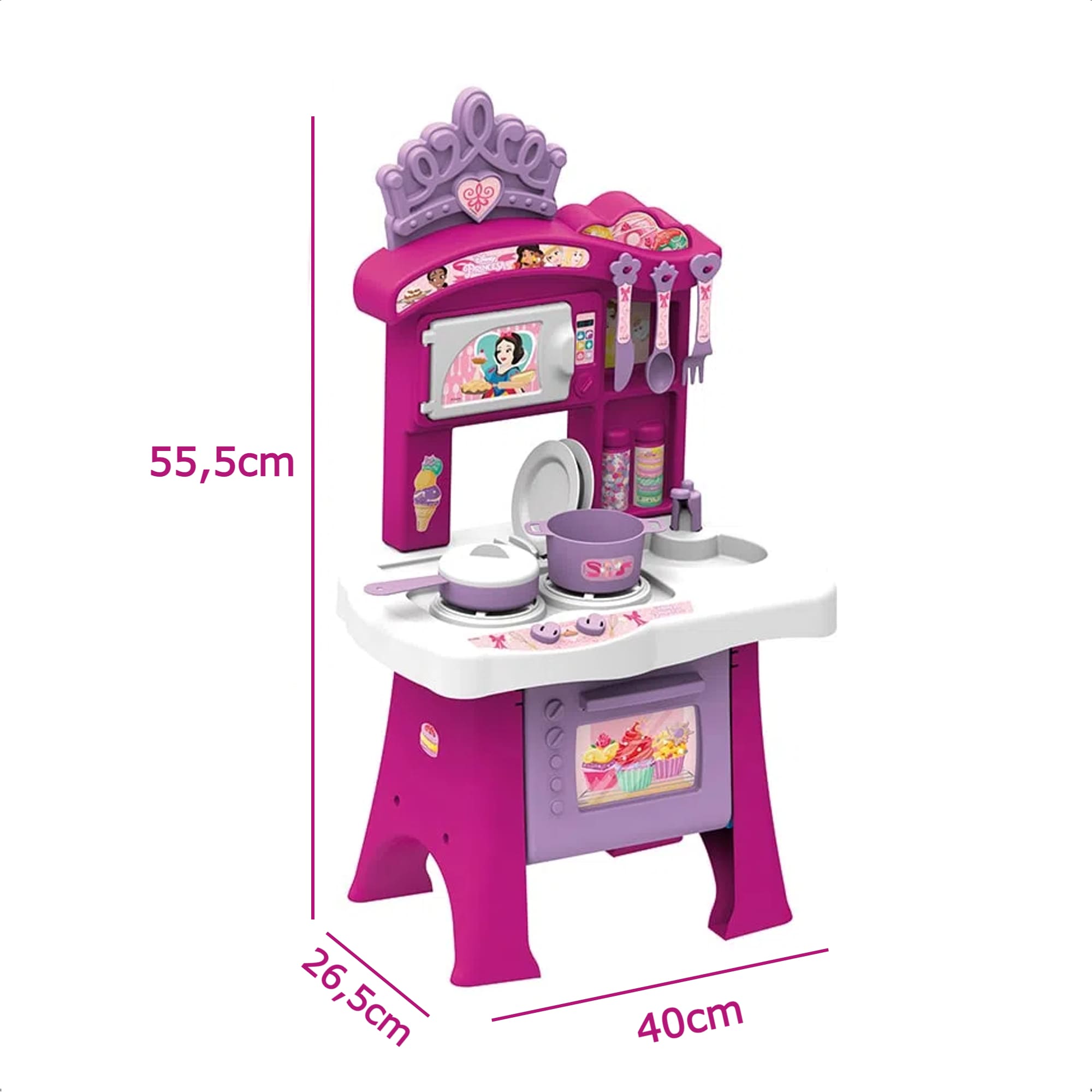 Brinquedo Cozinha Petit Chef Princesas Completa com Acessórios e Forninho Xalingo - 17276