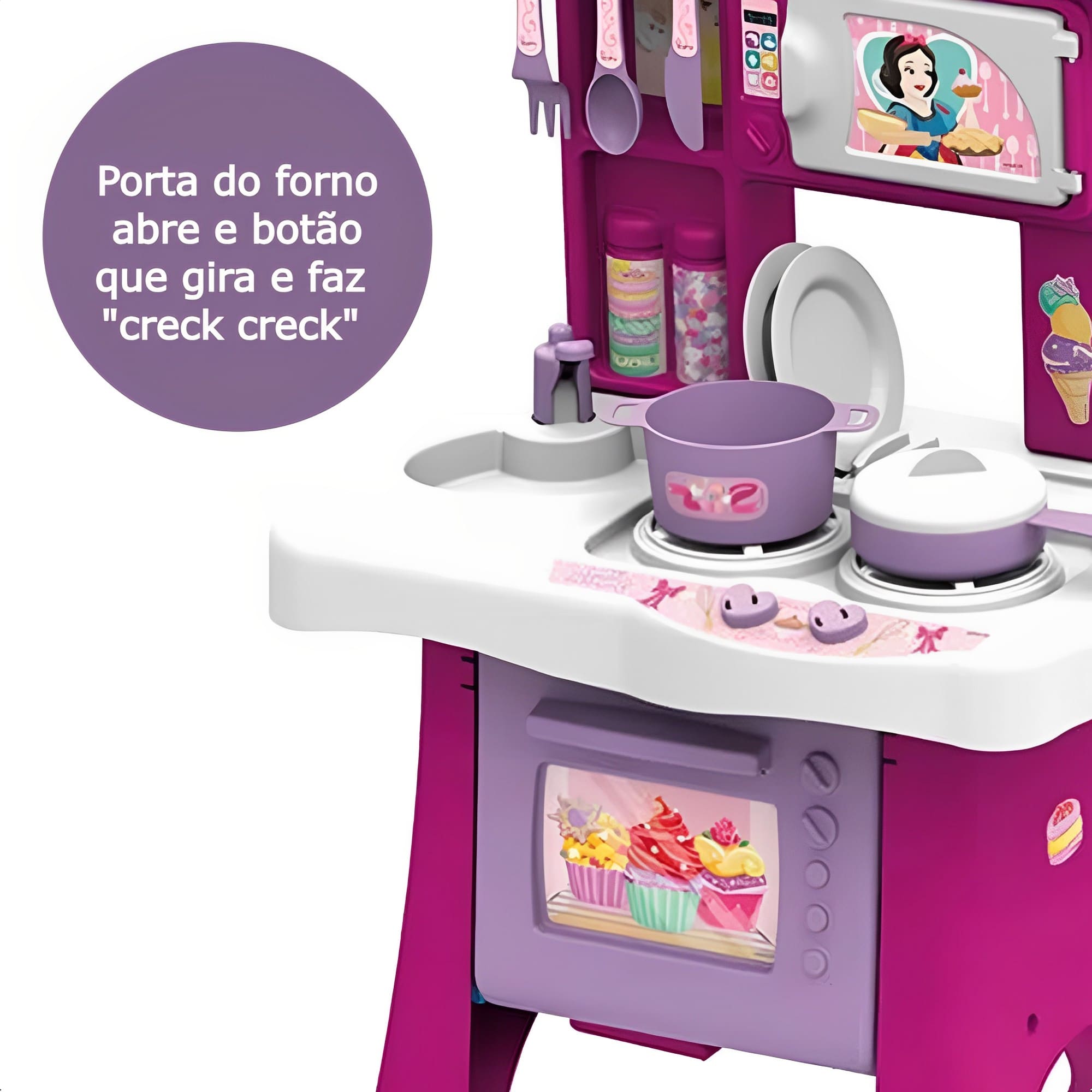 Brinquedo Cozinha Petit Chef Princesas Completa com Acessórios e Forninho Xalingo - 17276
