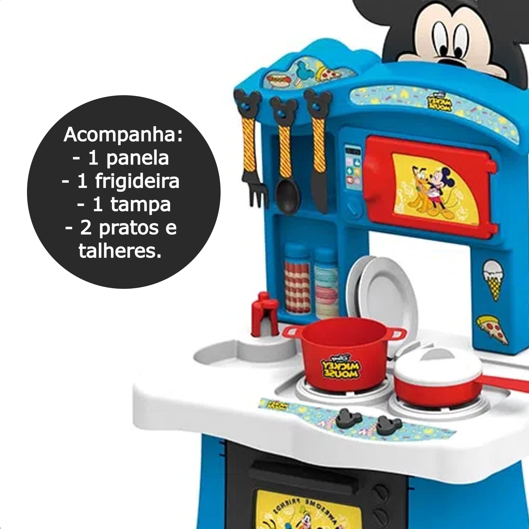 Cozinha Infantil Petit Chef Mickey Completa c/ Acessórios e Forninho Xalingo - 17287
