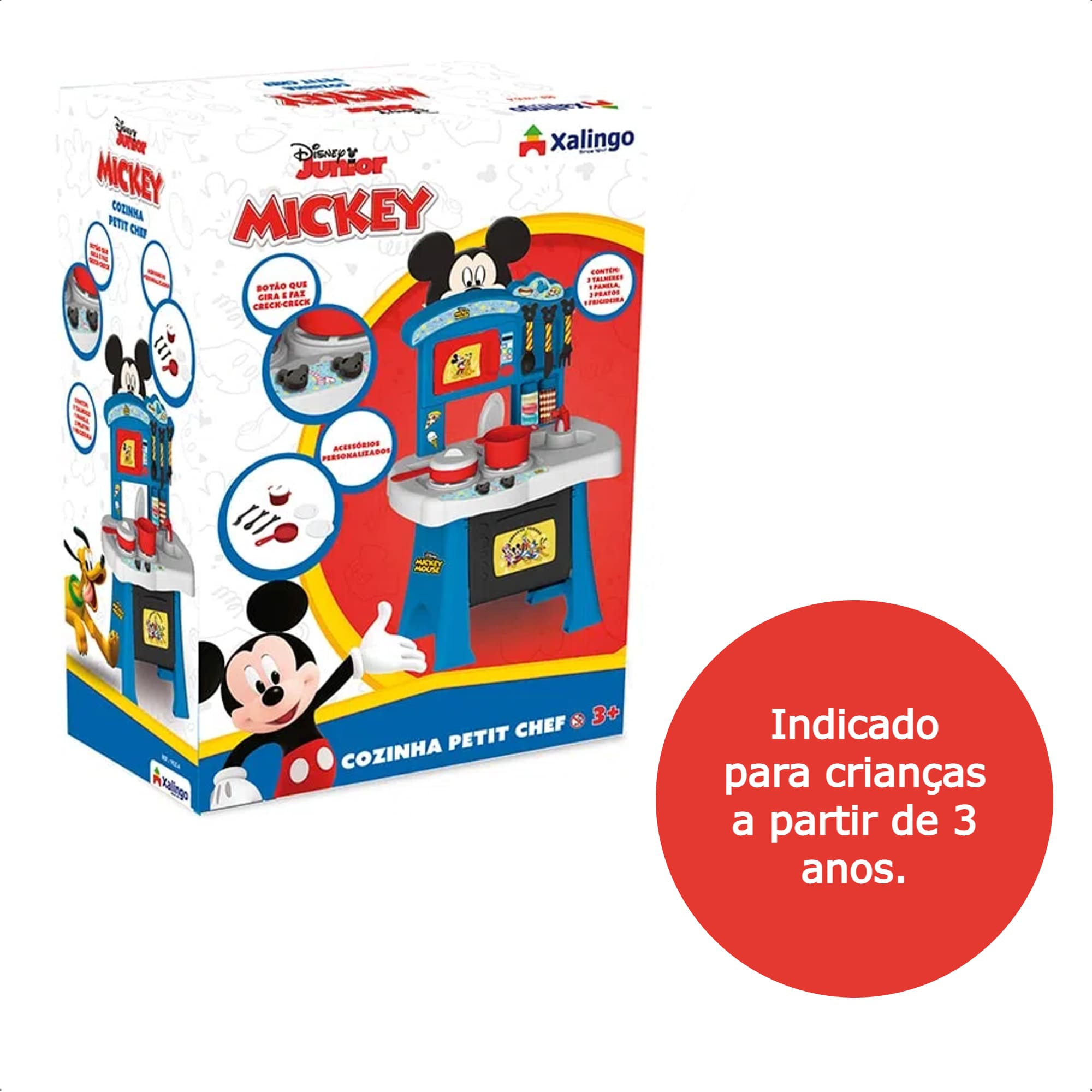 Cozinha Infantil Petit Chef Mickey Completa c/ Acessórios e Forninho Xalingo - 17287