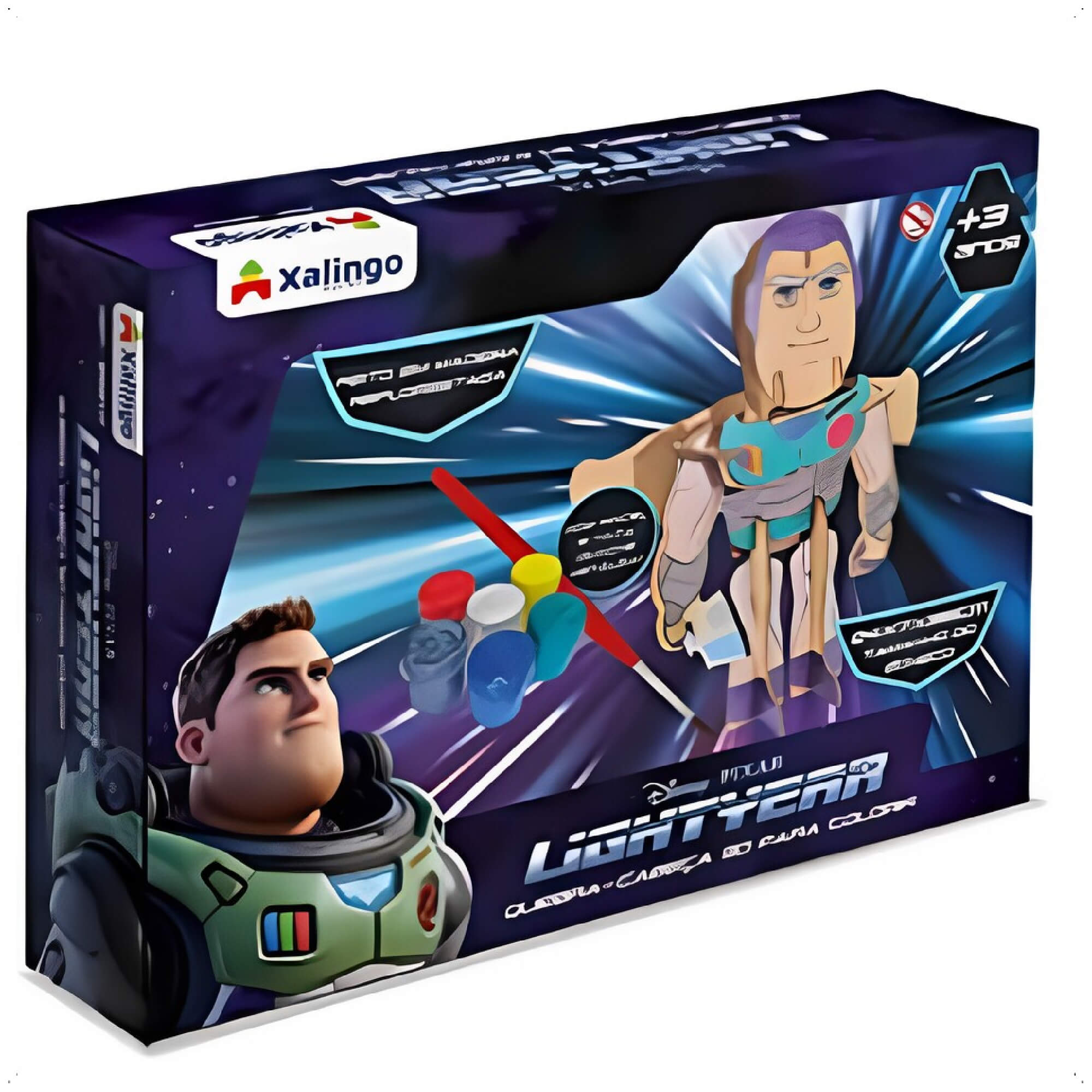 Quebra-Cabeça 3D Buzz Lightyear P/ Colorir 19 Peças De Madeira Brinquedo Educativo Xalingo 55210