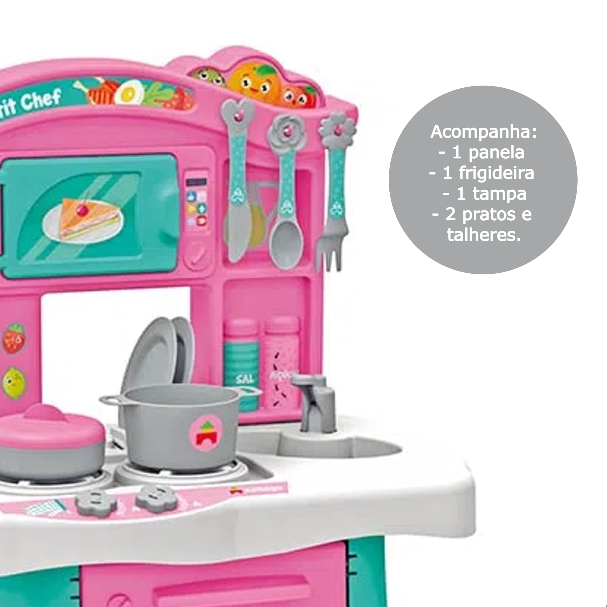 Brinquedo Cozinha Infantil Petit Chef Completa c/ Forninho Xalingo - 06419