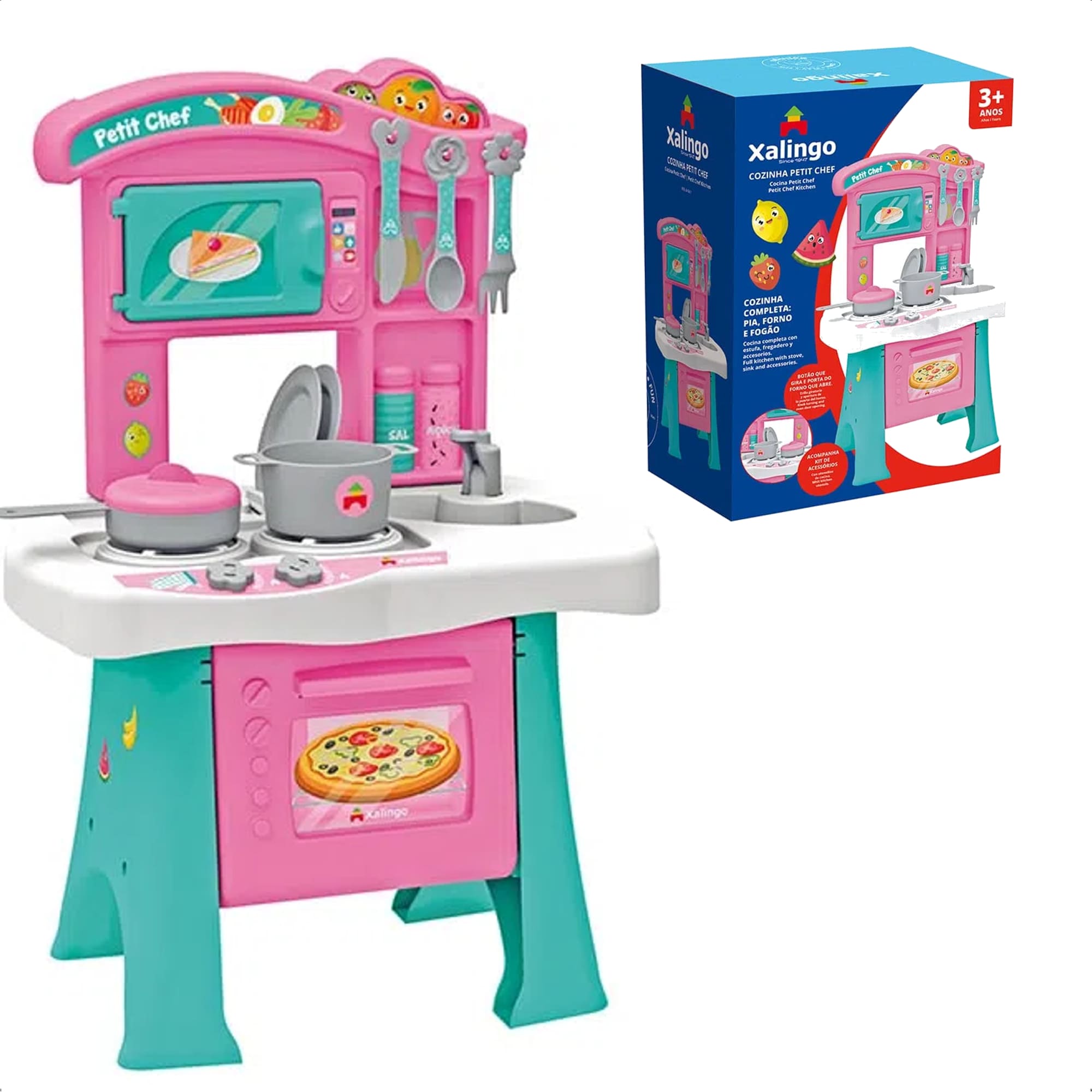 Brinquedo Cozinha Infantil Petit Chef Completa c/ Forninho Xalingo - 06419