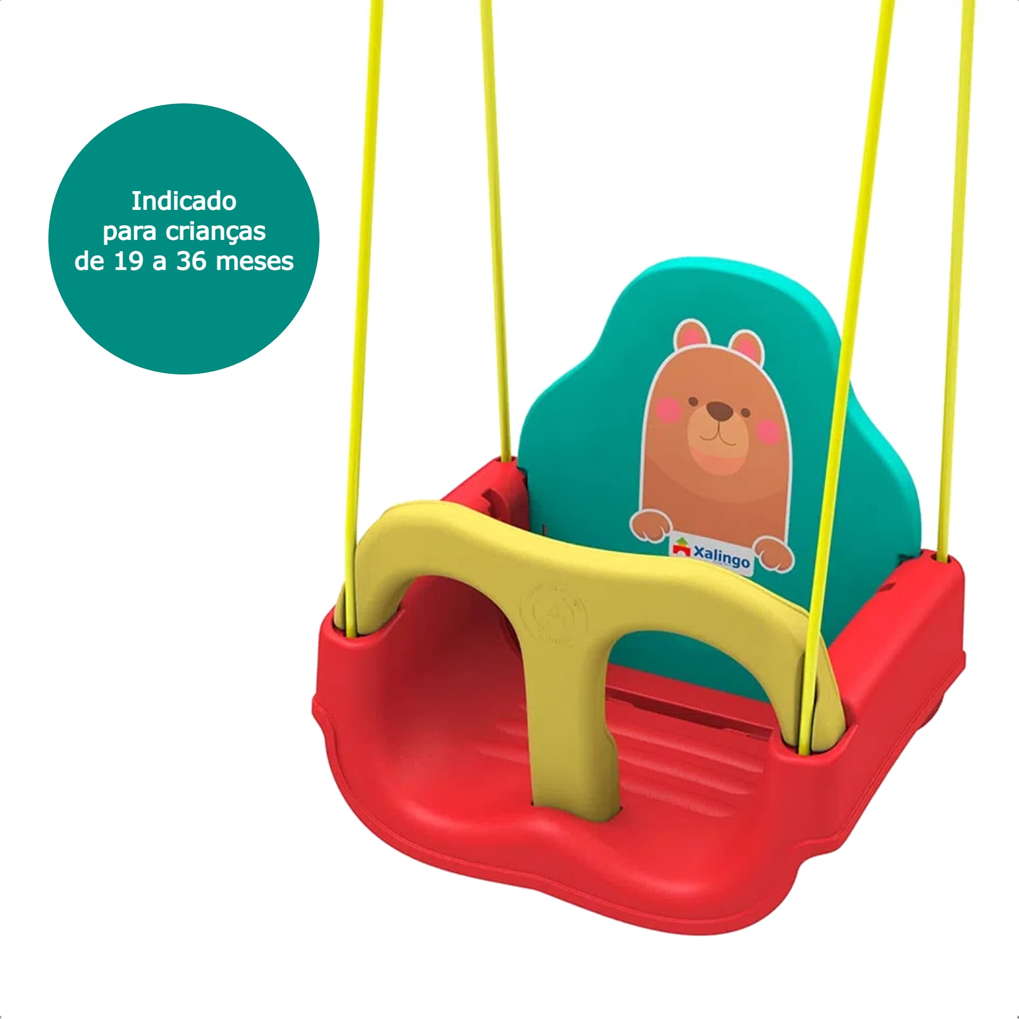 Balanço Infantil Ursinho até 23kg com Cinto de Segurança Xalingo - 09355