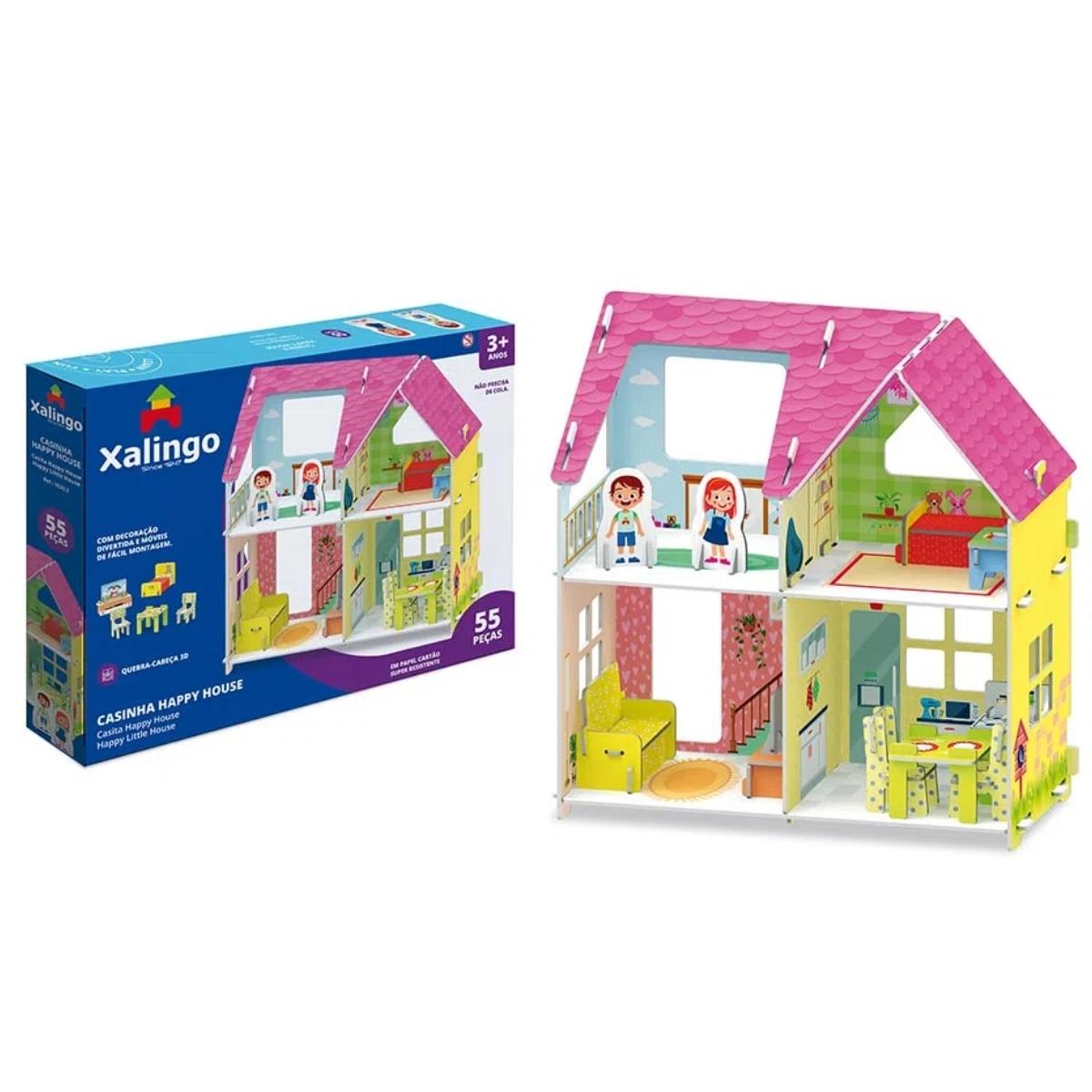 Playset Casinha Happy House 3D em Cartão Xalingo - 16332