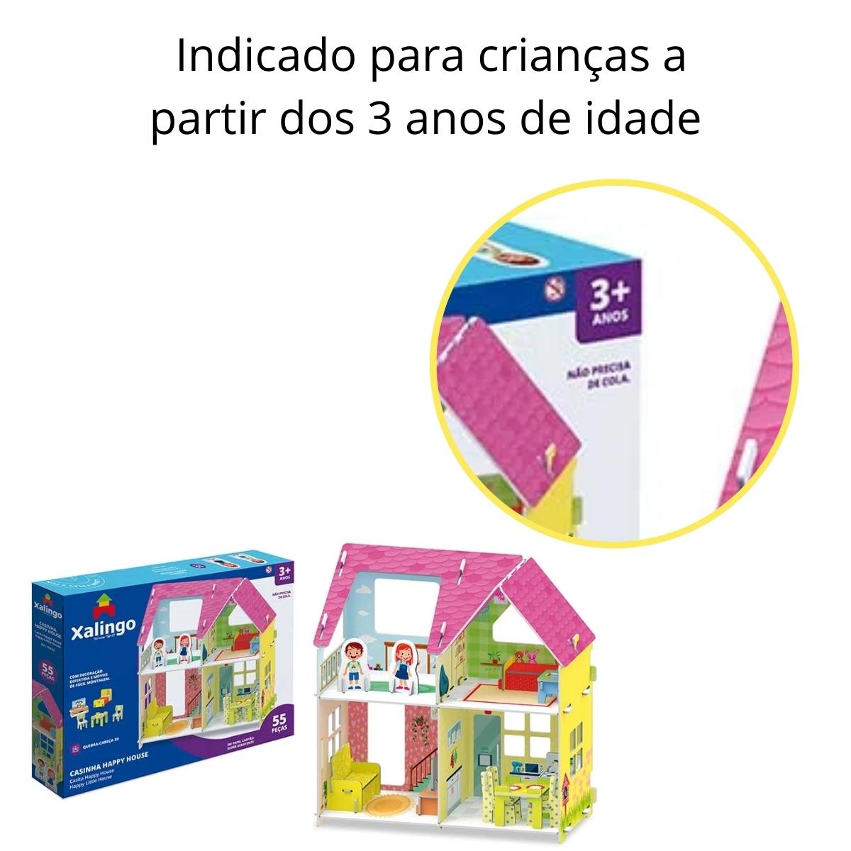 Playset Casinha Happy House 3D em Cartão Xalingo - 16332