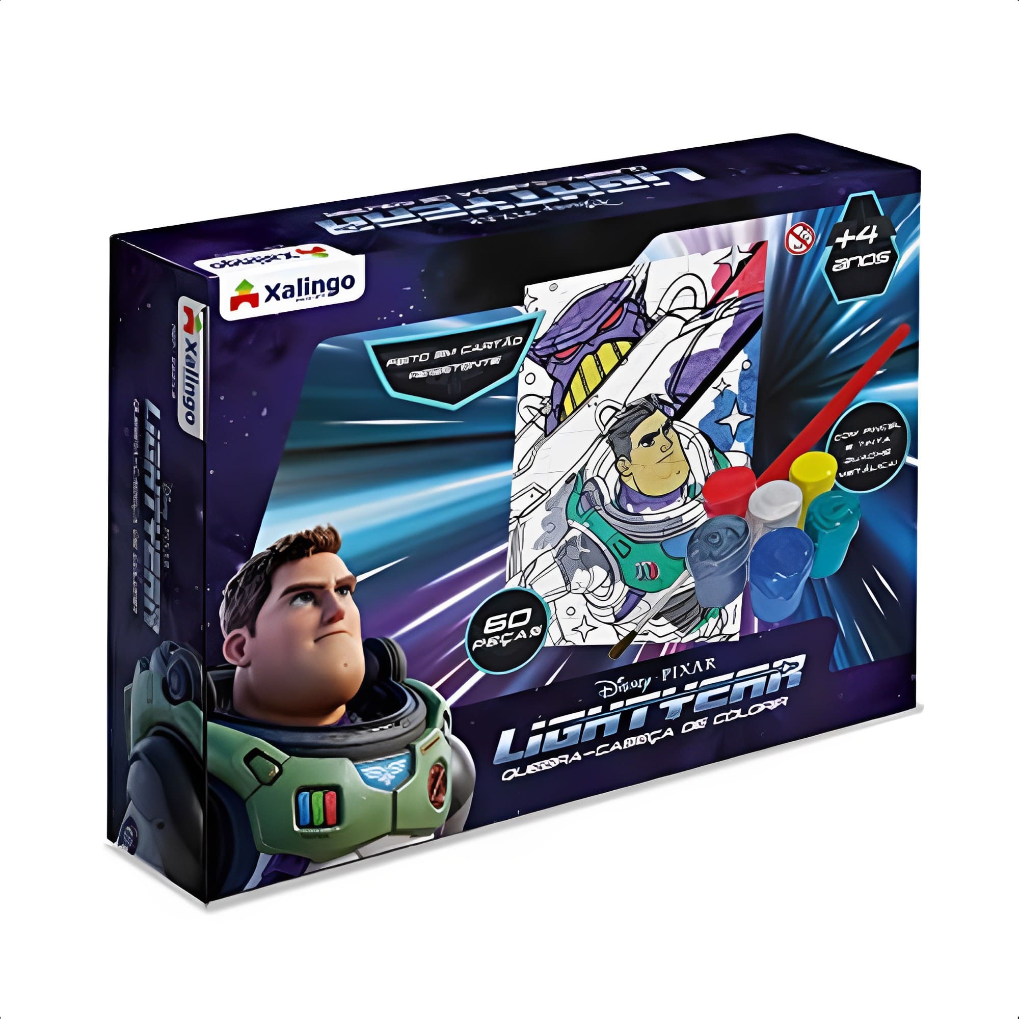 Quebra-Cabeça Para Colorir Buzz Lightyear Infantil 60 Peças Educativo Criatividade Xalingo 55243