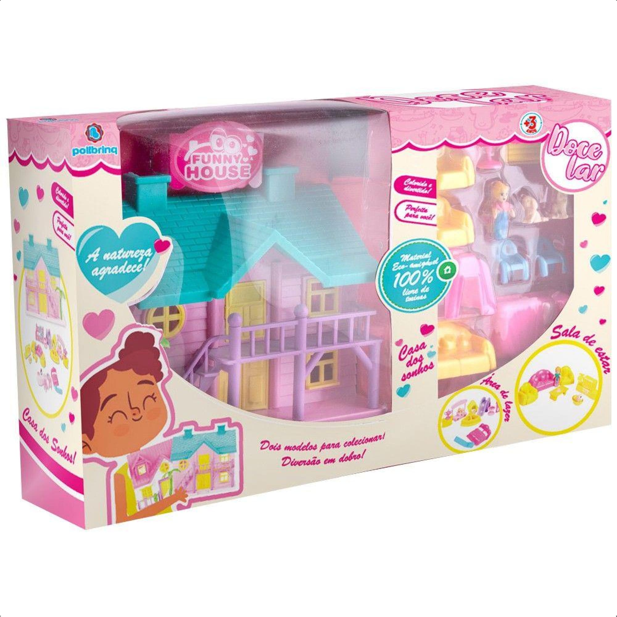 Kit Especialidades Doce Lar Casinha De Boneca Peças Encaixe Dois Ambientes Sortidos Polibrinq 6019