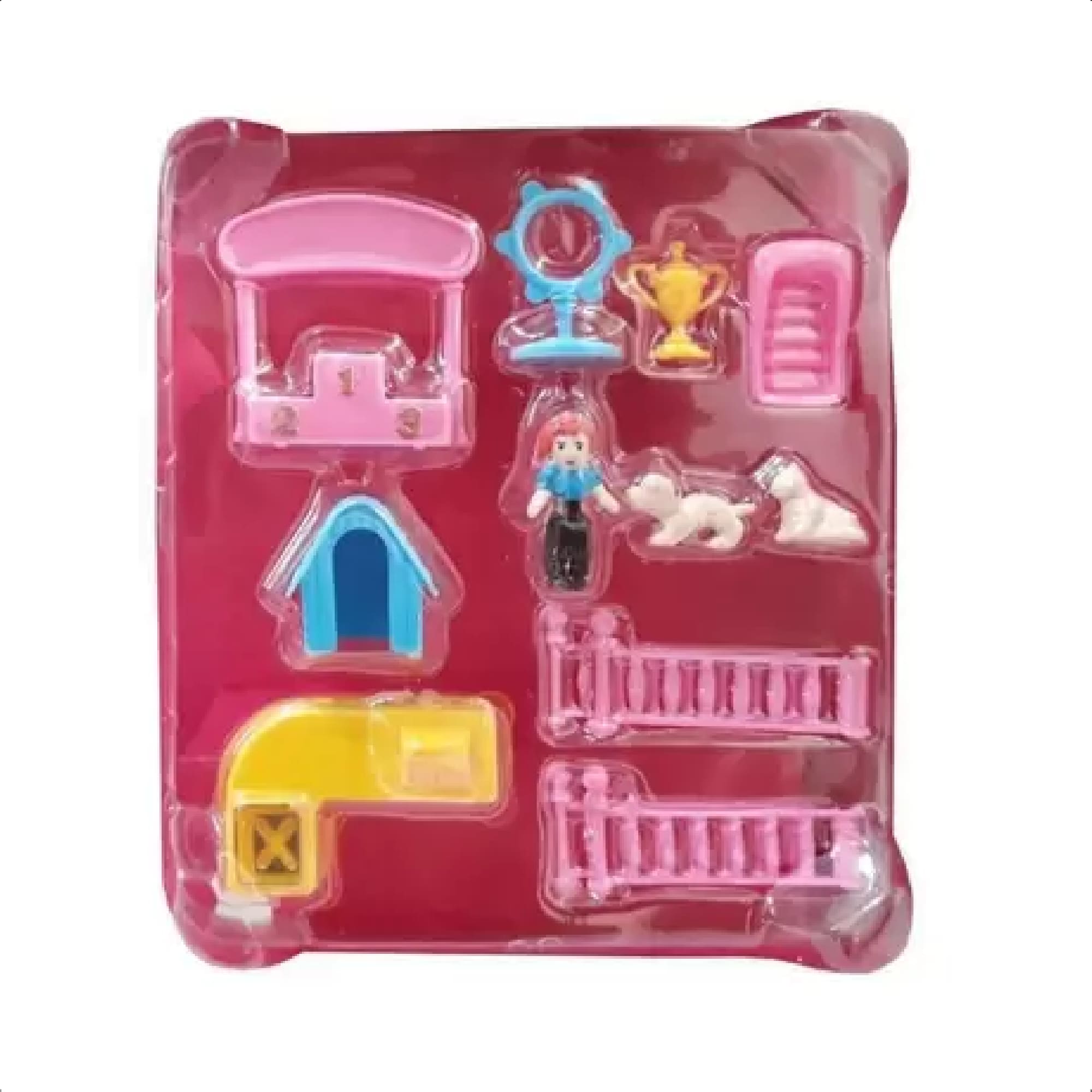 Kit Especialidades Doce Lar Casinha De Boneca Peças Encaixe Dois Ambientes Sortidos Polibrinq 6019