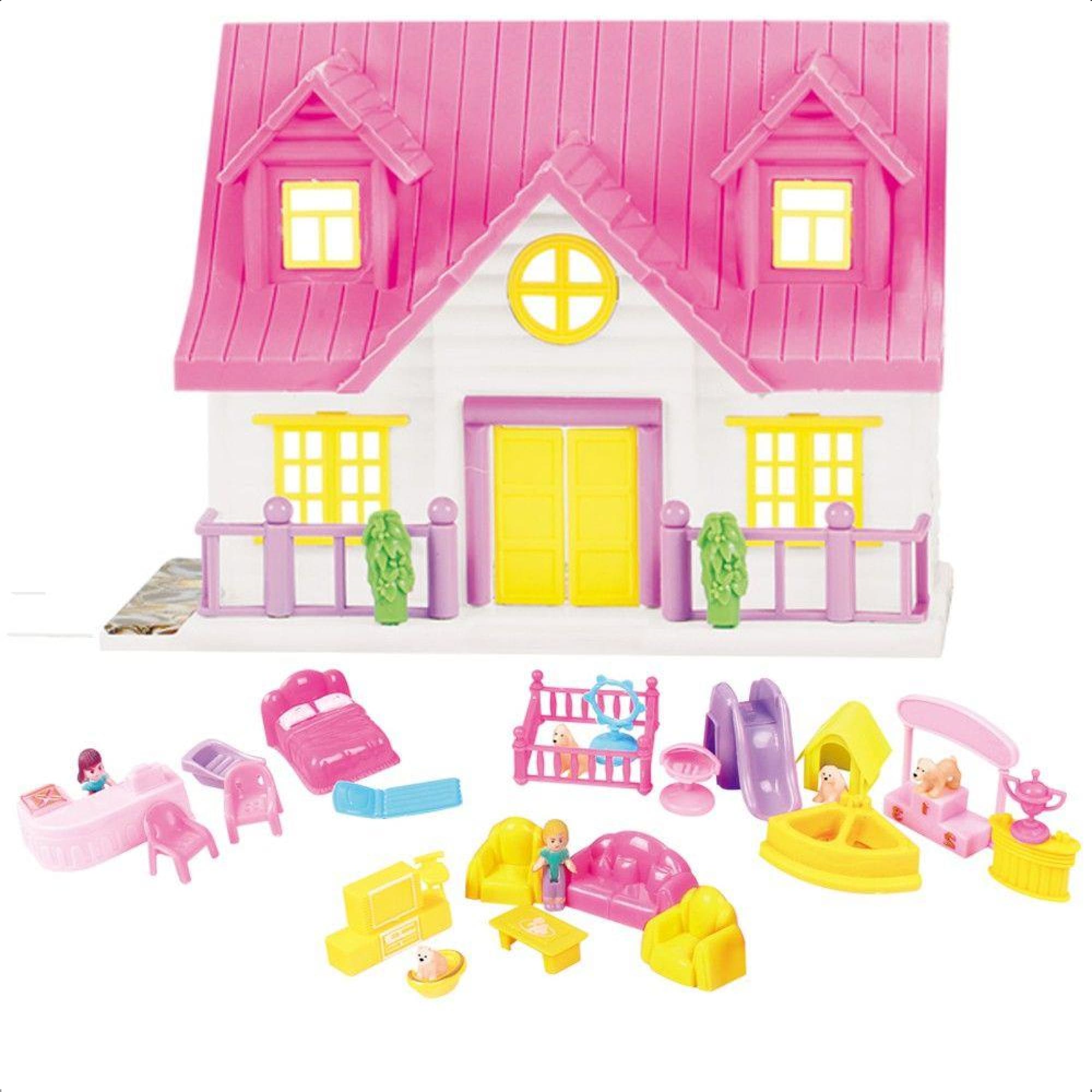 Kit Especialidades Doce Lar Casinha De Boneca Peças Encaixe Dois Ambientes Sortidos Polibrinq 6019