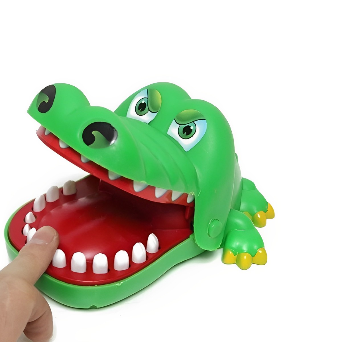Brinquedo Jogo do Crocodilo Morde O Dedo Dentista Funciona Dando Corda Lazer Polibrinq - AN0025