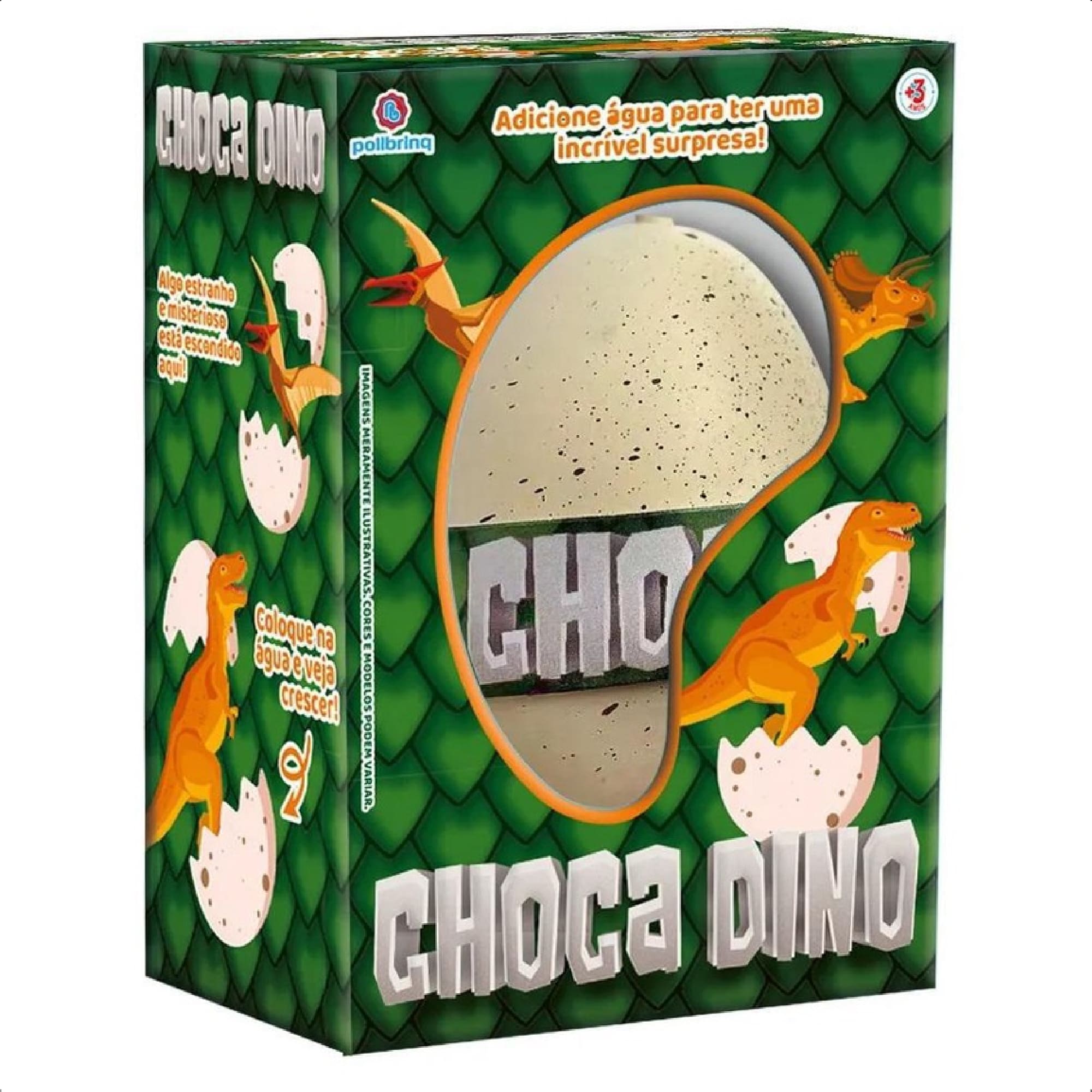 Brinquedo Ovo Choca Dino Dinossauro Coleção Cresce Na Água Muita Diversão +3 Anos Polibrinq  AN2003