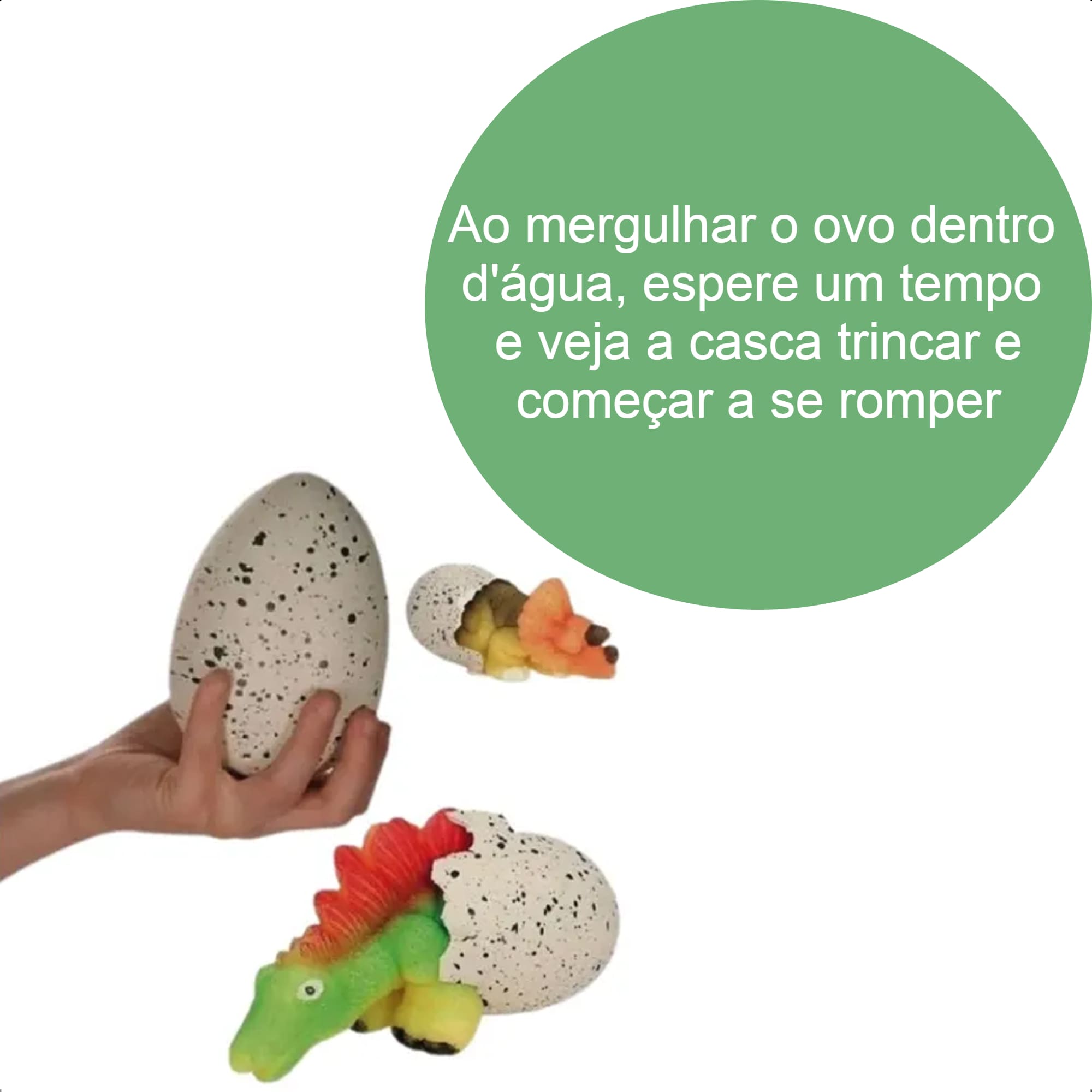 Brinquedo Ovo Choca Dino Dinossauro Coleção Cresce Na Água Muita Diversão +3 Anos Polibrinq  AN2003