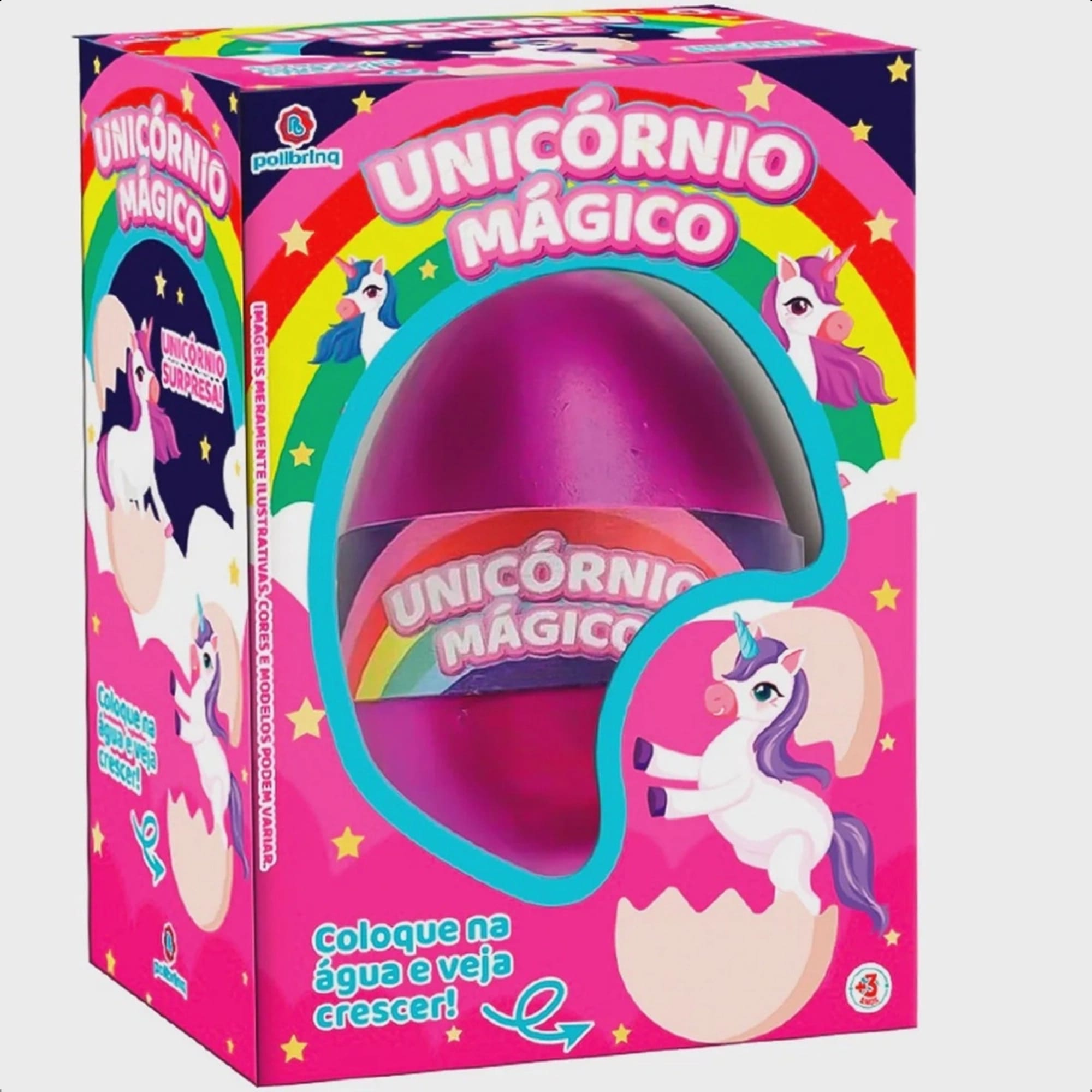 Brinquedo Ovo Mágico Unicórnio Cresce Na Água 9 Modelos Surpresas Polibrinq - AN2004