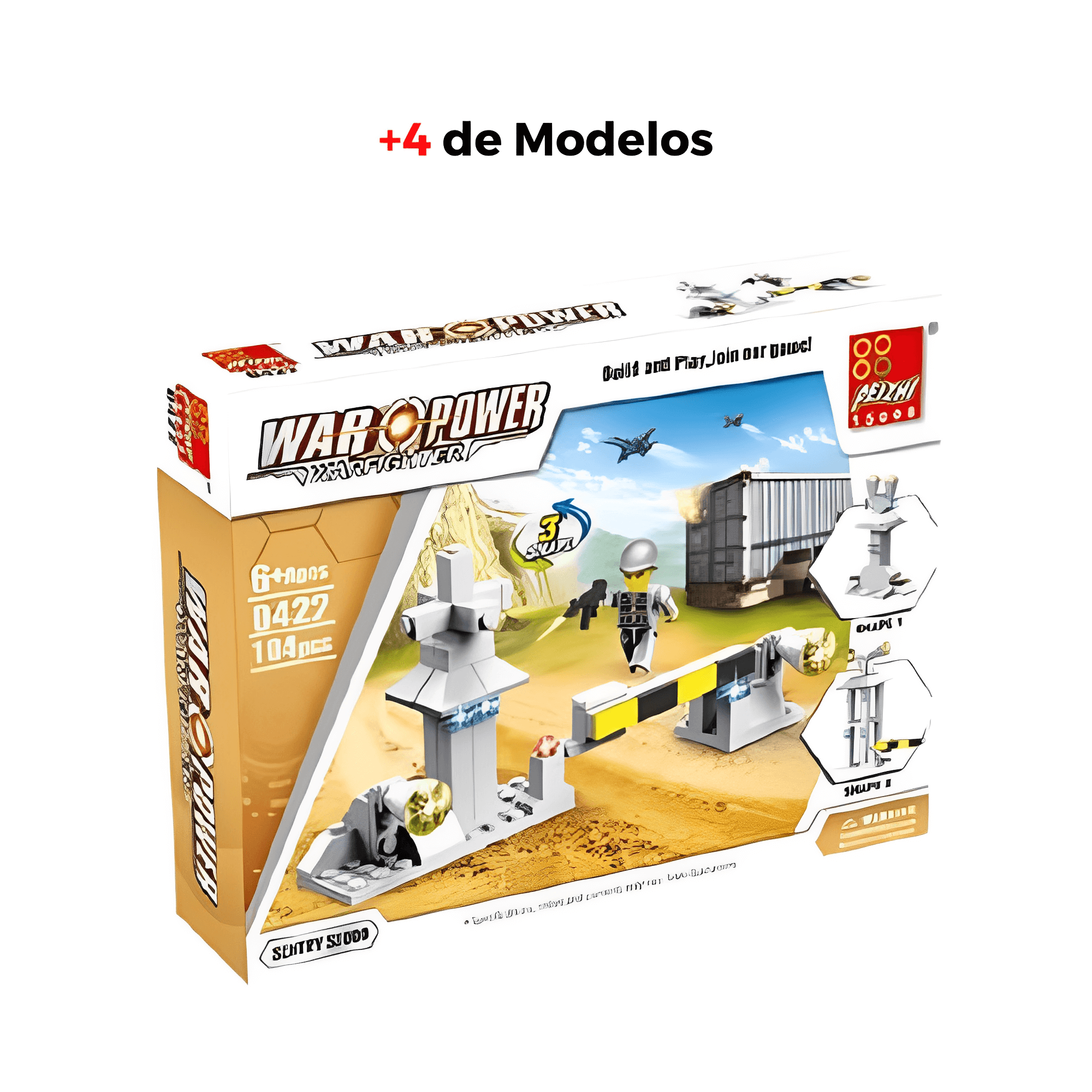 N/A Jogo, brinquedo de montar Sortidos 96 a 104 Peças Militar Blocks Polibrinq - BK004
