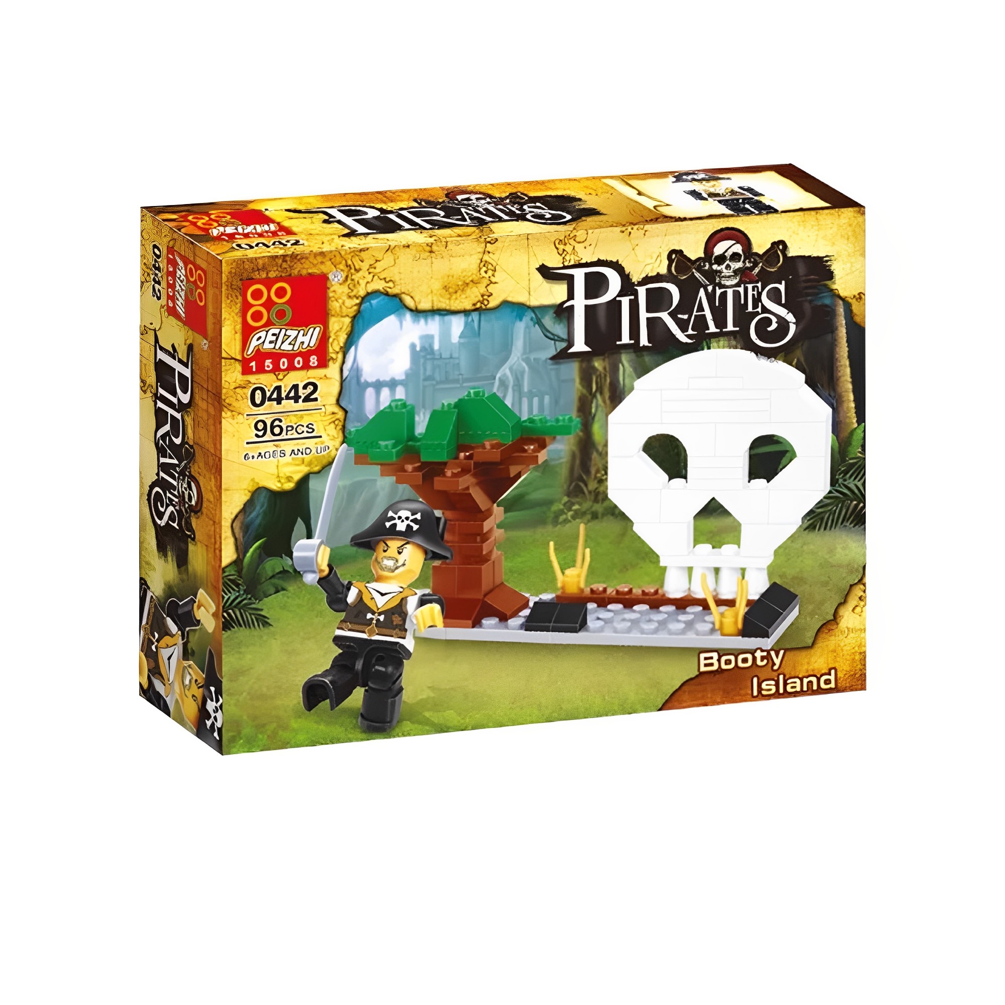 N/A Jogo, brinquedo de montar 96 a 102 Peças, Sortidos Pirata Blocks Polibrinq - BK005