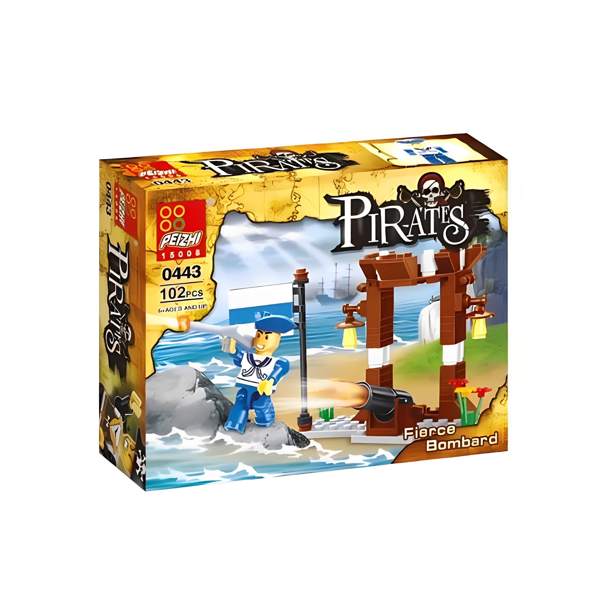 N/A Jogo, brinquedo de montar 96 a 102 Peças, Sortidos Pirata Blocks Polibrinq - BK005