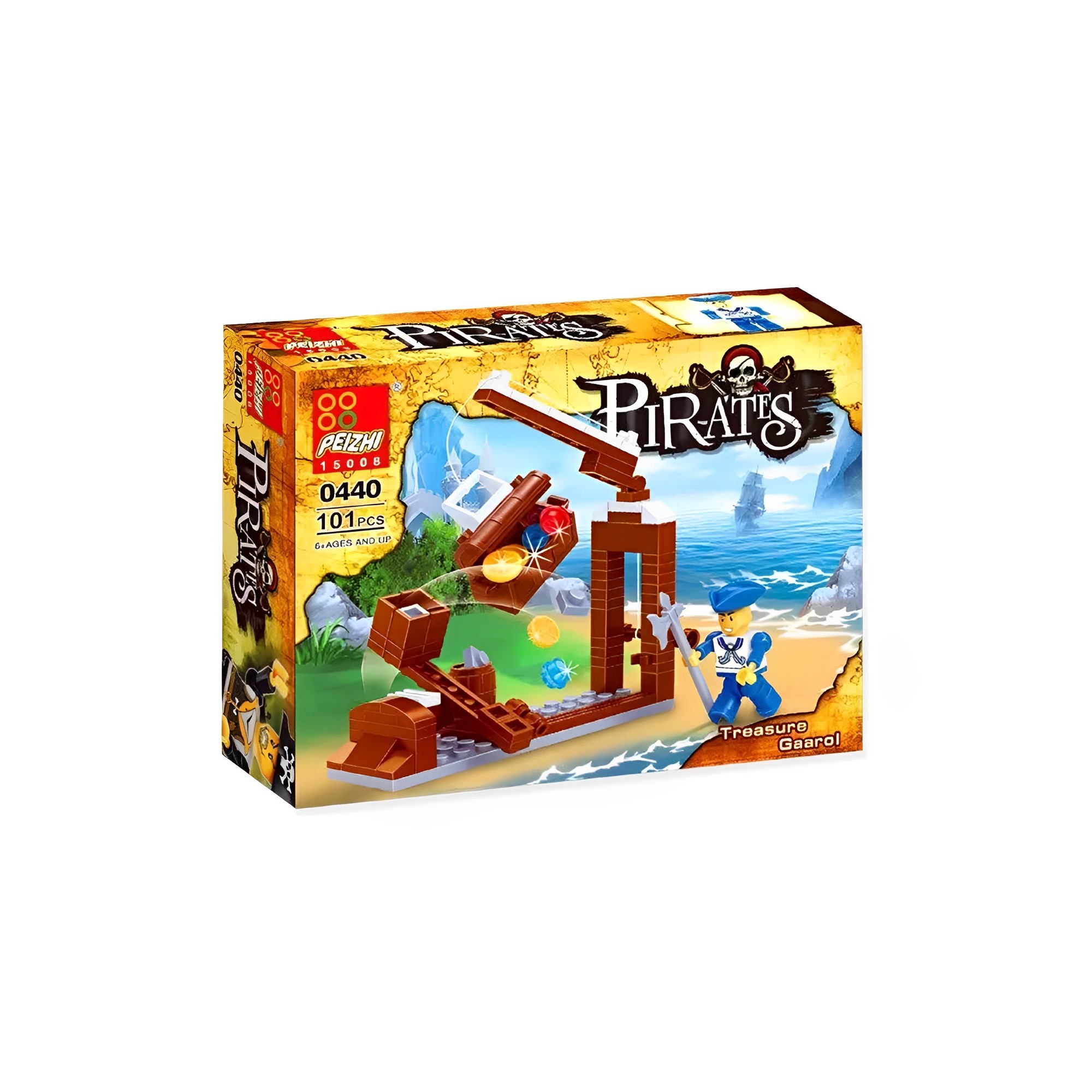 N/A Jogo, brinquedo de montar 96 a 102 Peças, Sortidos Pirata Blocks Polibrinq - BK005