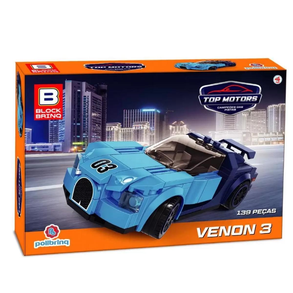 Brinquedo de Encaixe Carro Venon 3 e Potenza Com 139 pecas Polibrinq - BK008