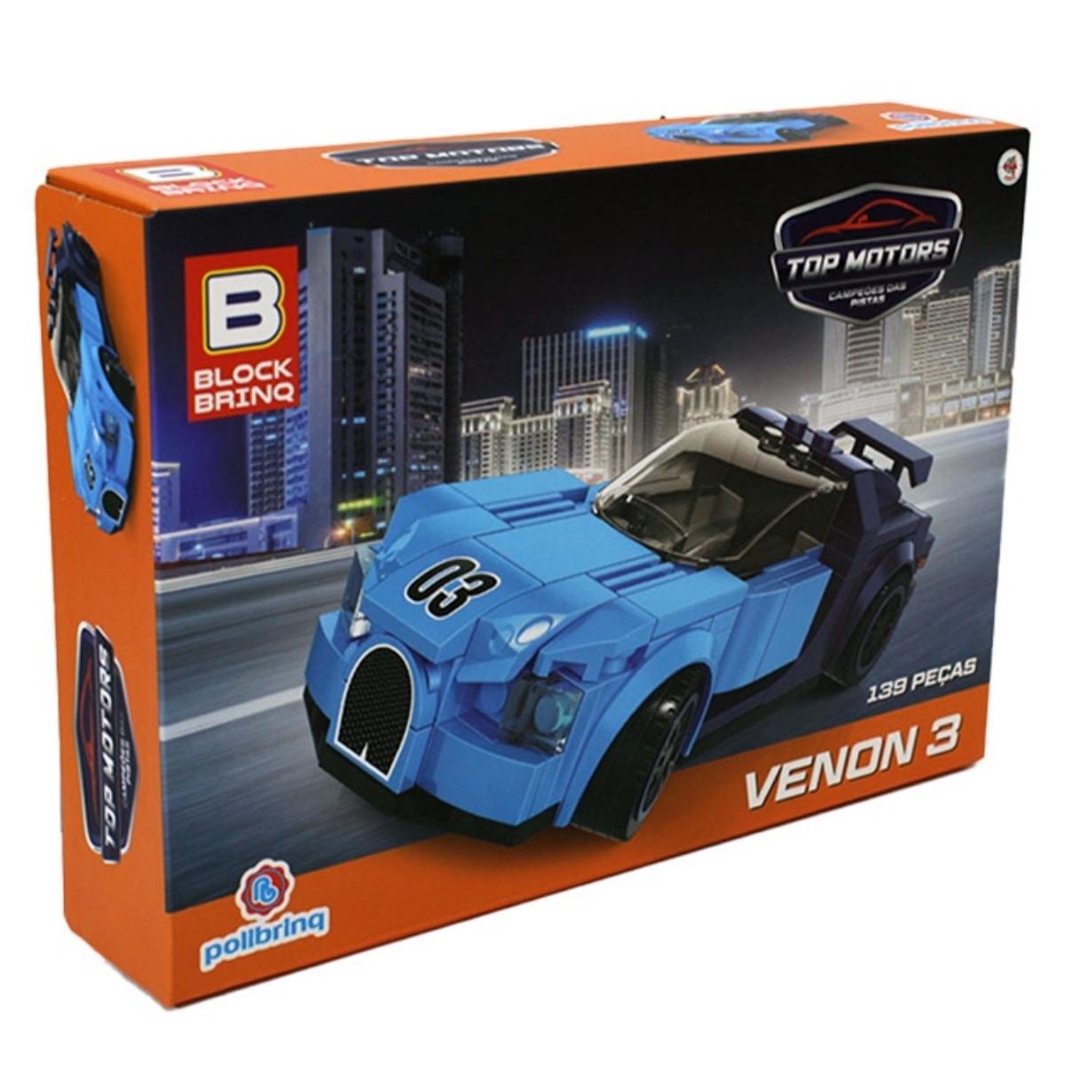 Brinquedo de Encaixe Carro Venon 3 e Potenza Com 139 pecas Polibrinq - BK008
