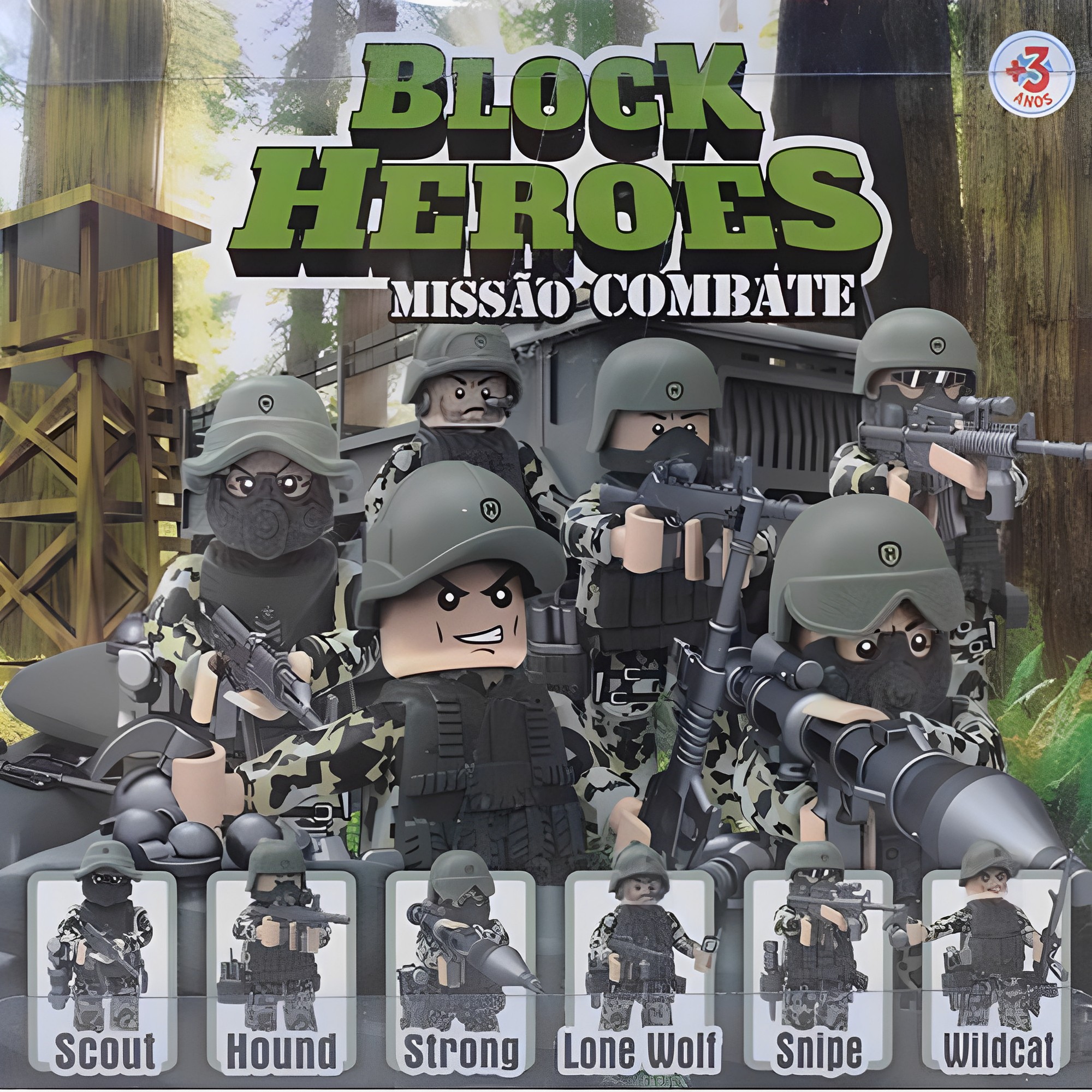 Bonecos Block Heroes Missão de Combate Sortido e Unitário Polibrinq - BL603