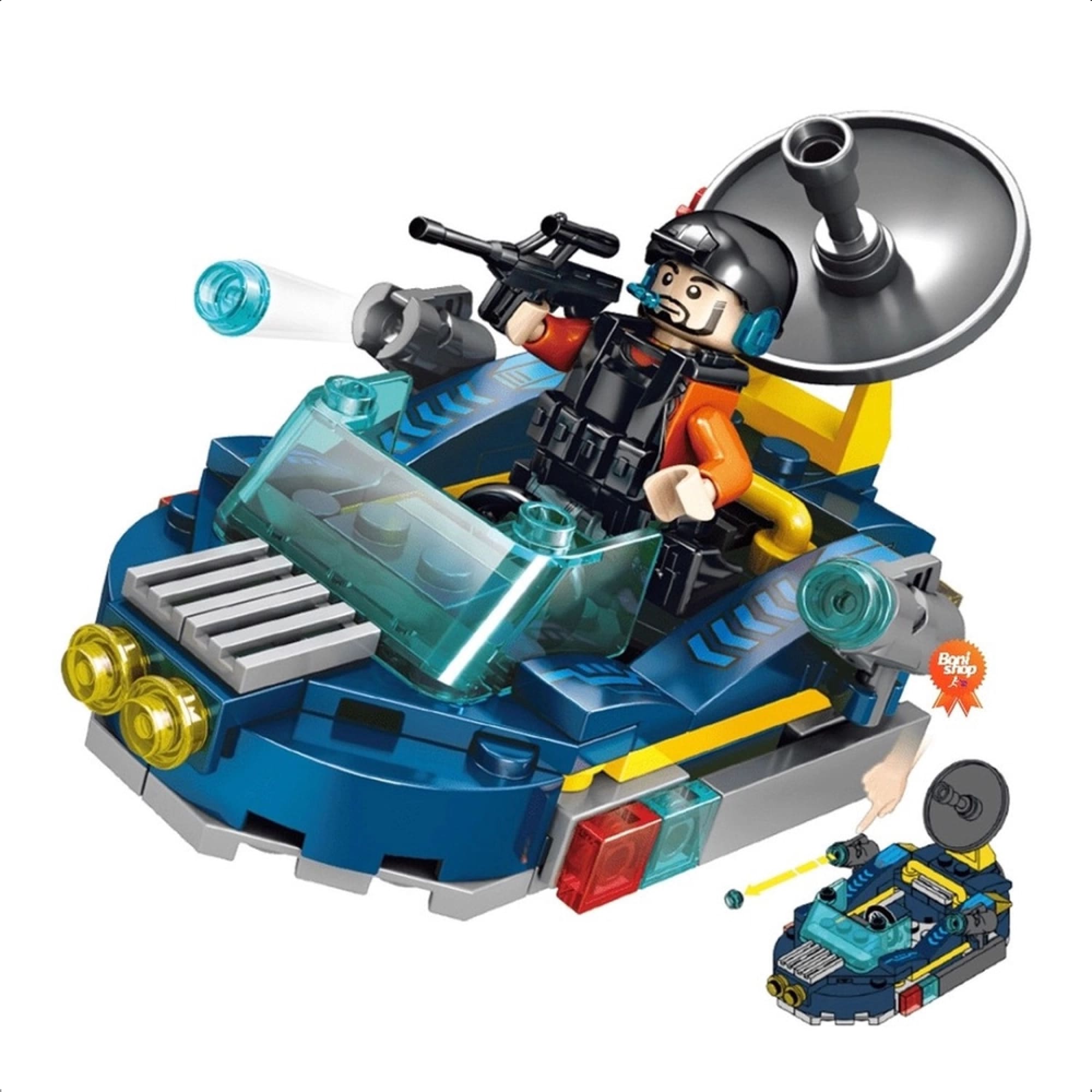 Brinquedo De Encaixe Heróis VS Vilões Bronco 101 Peças Aventuras Na Água +4 Anos Macro - BM006
