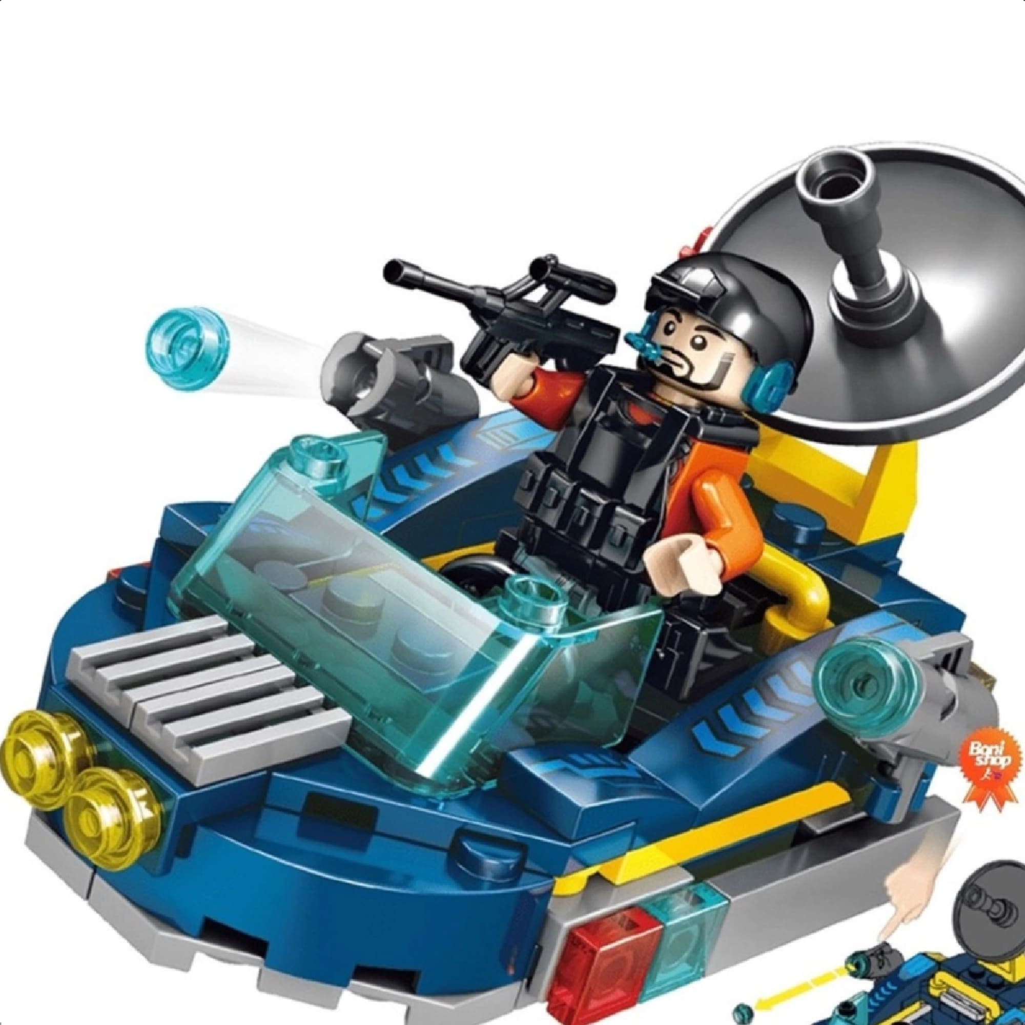 Brinquedo De Encaixe Heróis VS Vilões Bronco 101 Peças Aventuras Na Água +4 Anos Macro - BM006