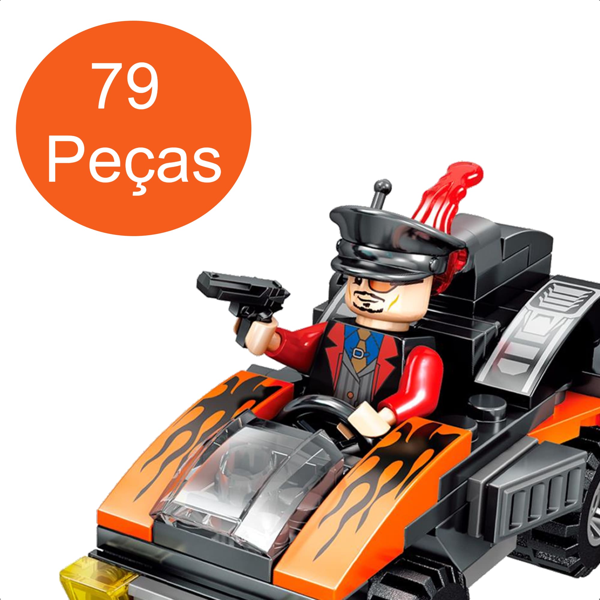 Brinquedo De Encaixe Heróis vs Vilões Dark Mamba General Kaos 79 Peças Polibrinq - BM008