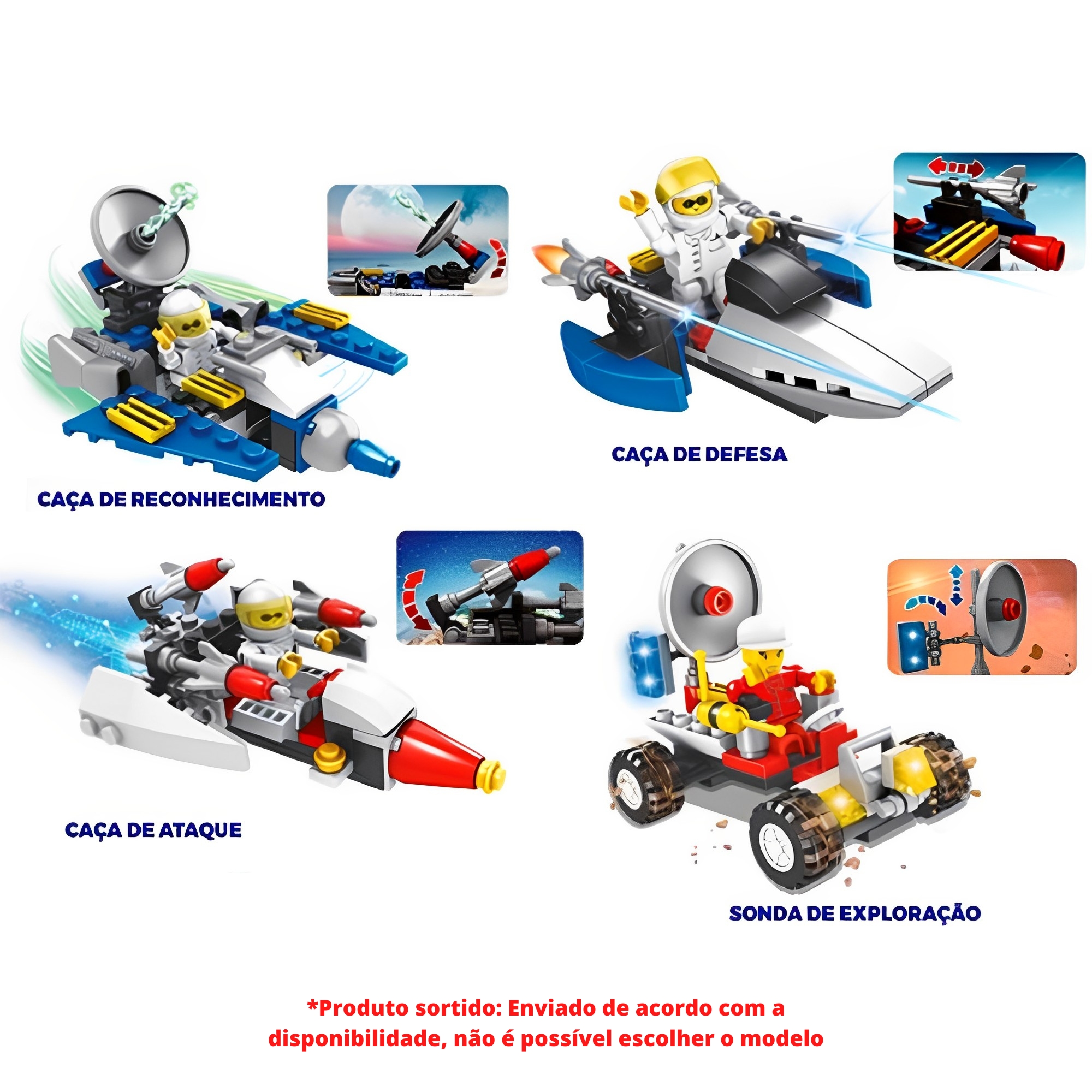 N/A Jogo, brinquedo de montar Sortidos 50 a 103 Peças Aventura Espacial Polibrinq - BM010