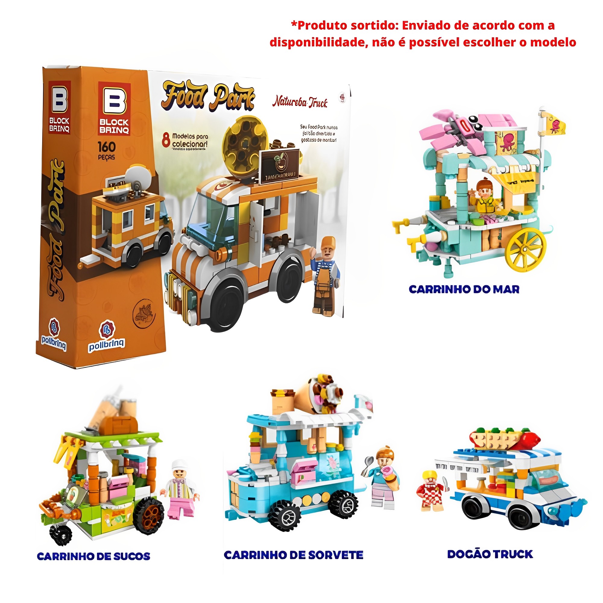 Brinquedo para montar e desmontar Sortidos 157 a 189 Peças - Food Park Sortidos Polibrinq - BM017