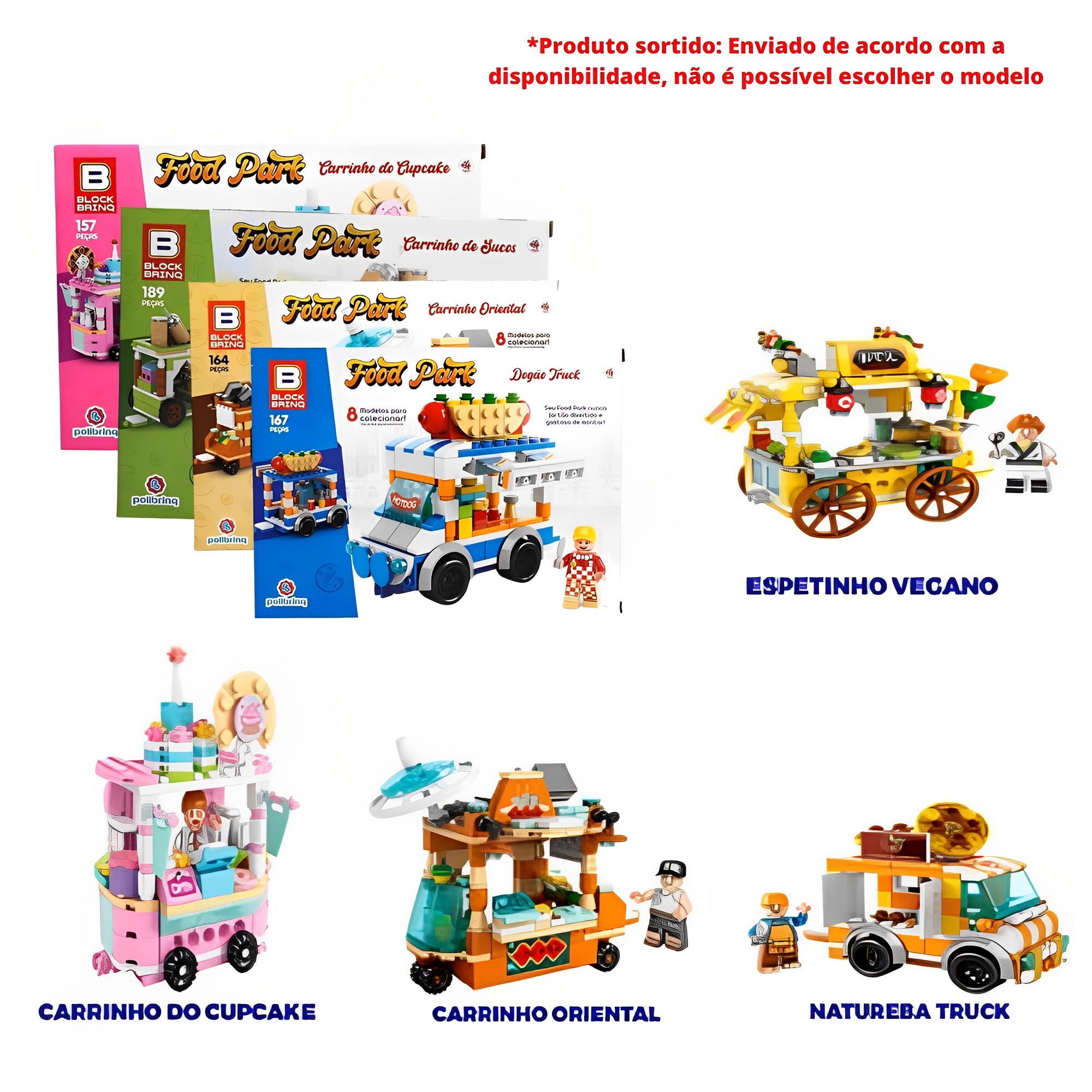Brinquedo para montar e desmontar Sortidos 157 a 189 Peças - Food Park Sortidos Polibrinq - BM017