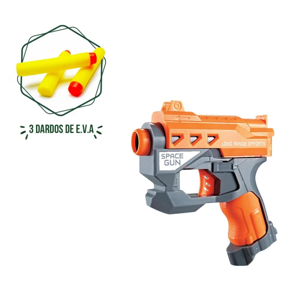 Brinquedo Lançador de Dardos Super Shot Space Gun Longo Alcance Polibrinq - GN01