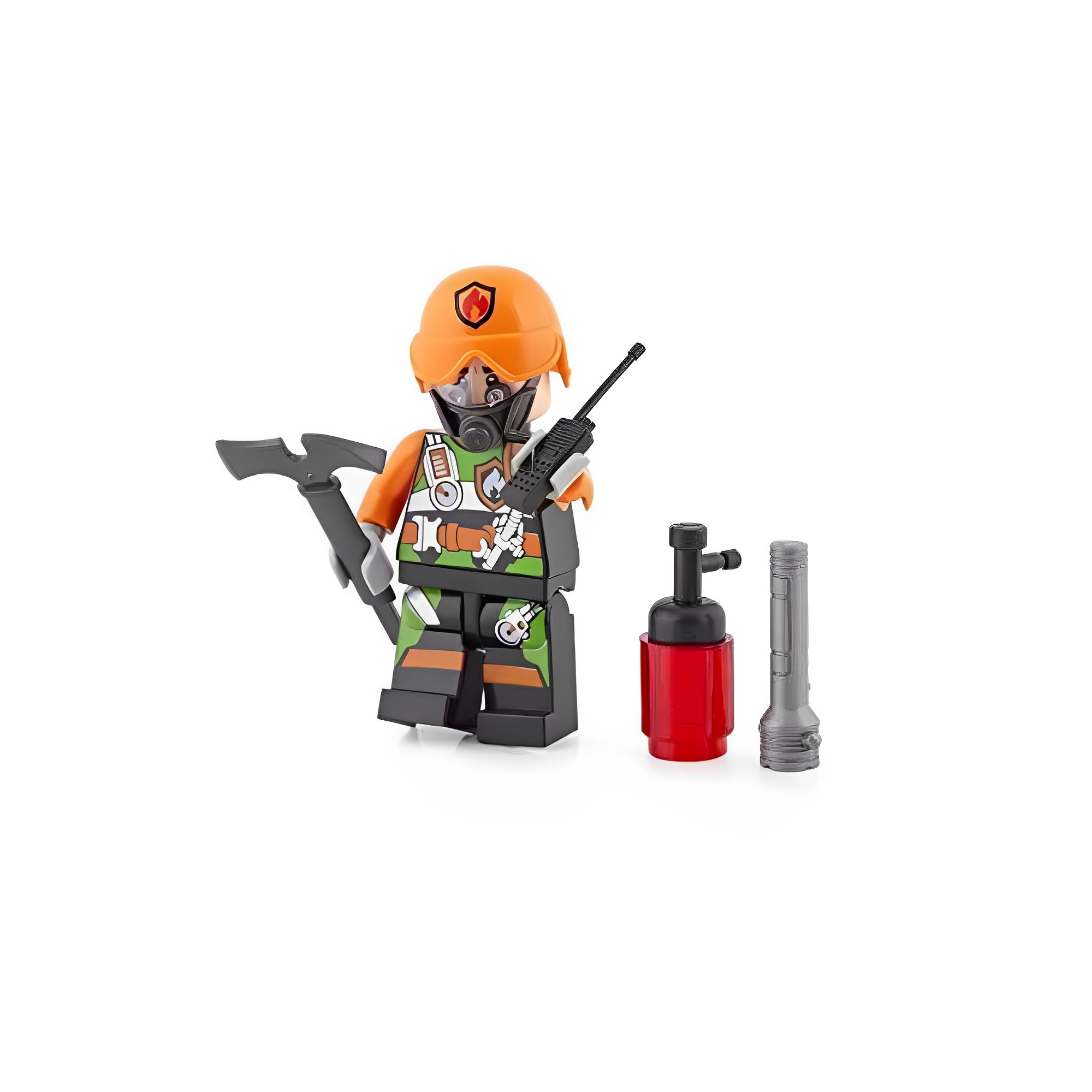 N/A Kit Bonecos Articulados Sortidos - Block Heroes Missão Bombeiros - Polibrinq BL595