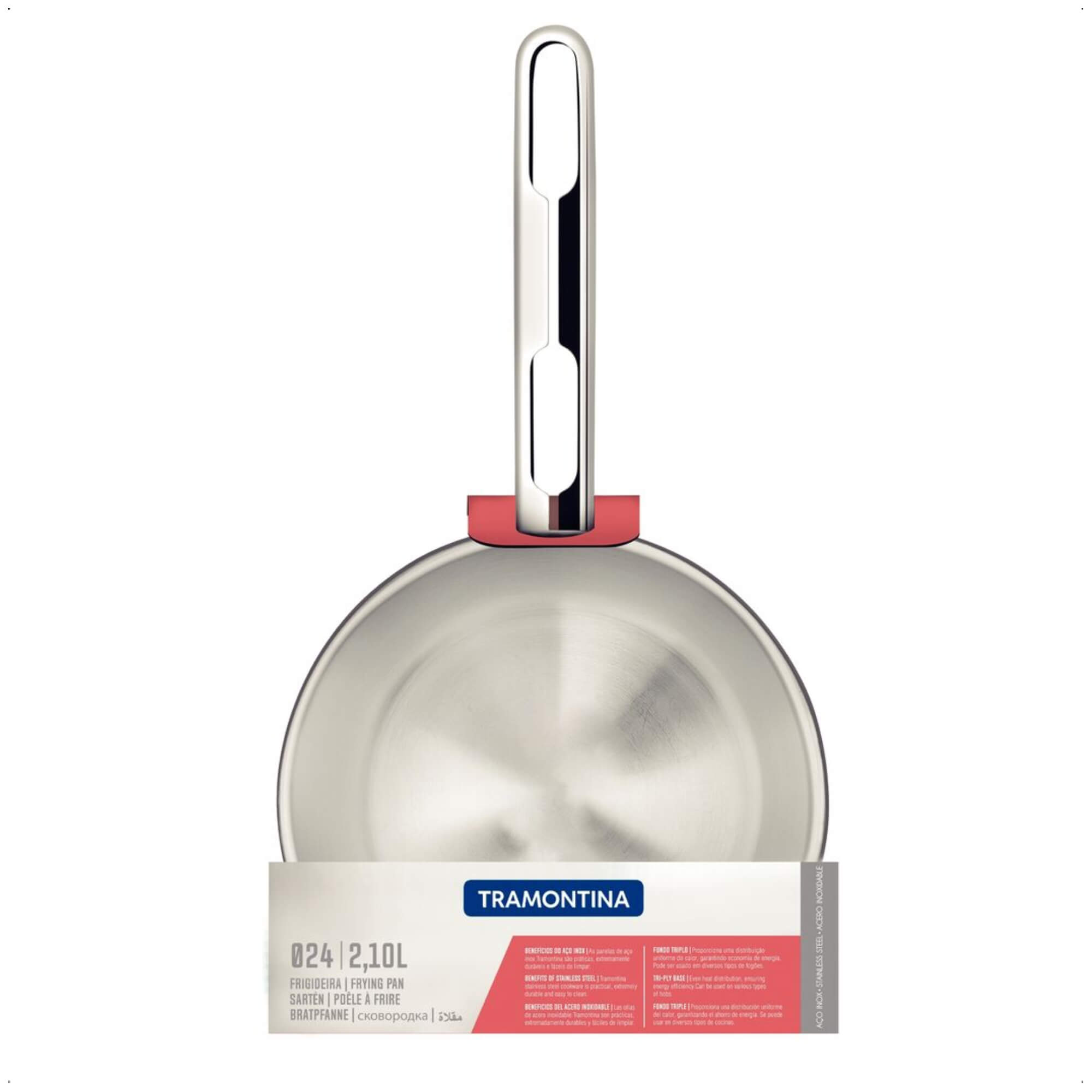 Frigideira Inox Fundo Triplo 24cm Allegra Fogão Gás Elétrico Vitrocerâmico Tramontina - 62666241
