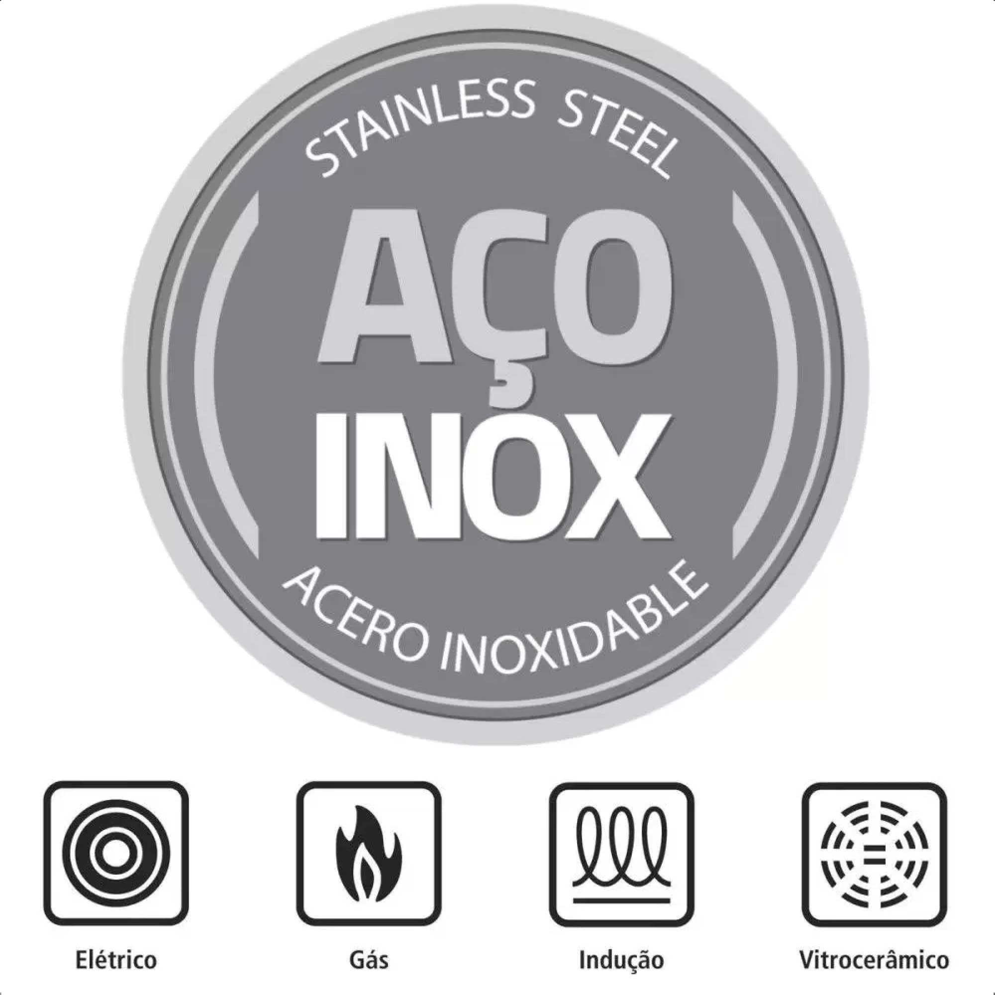 Jogo de Panelas 5 Peças Tramontina Fundo Triplo Aço Inox Alumínio Solar Cozinha Conjunto 65510780