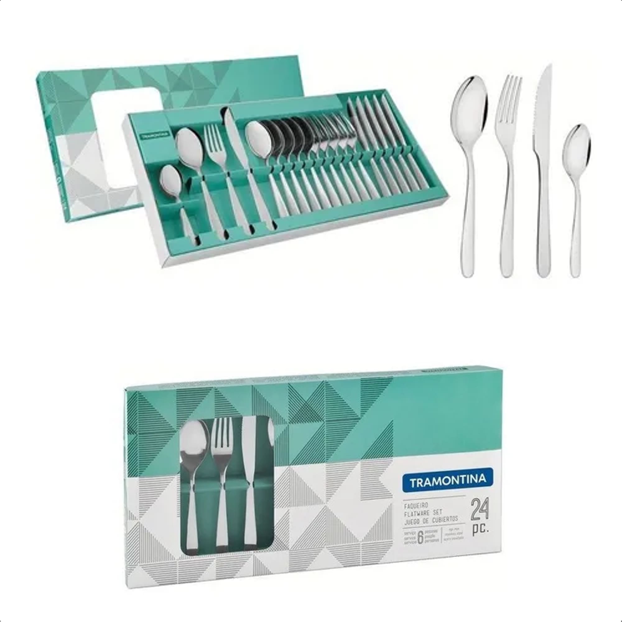 Jogo Faqueiro 24 Peças Tramontina Havai Aço Inox Material Durável Cozinha - 66905847