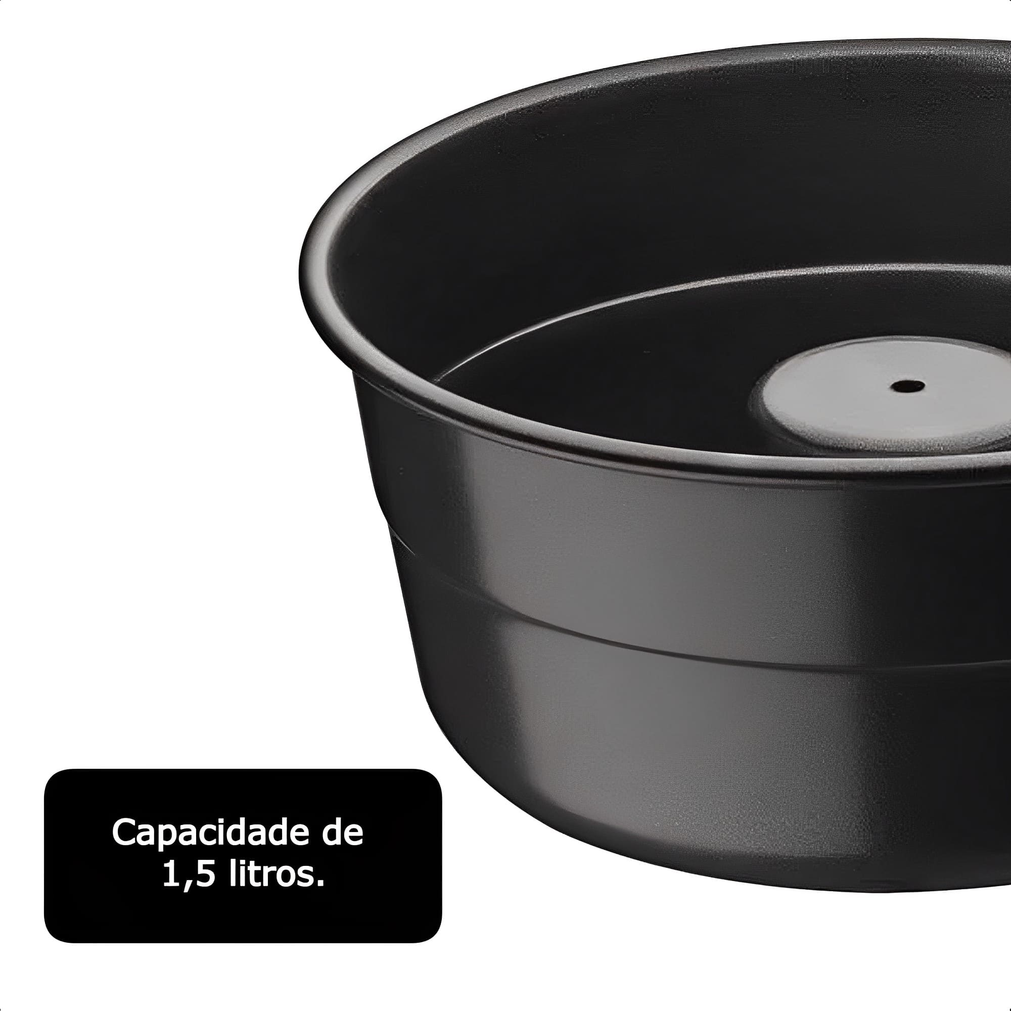 Forma Bolo Pudim em Alumínio Revestimento Antiaderente Premium Preto 1,5L Tramontina 20062020