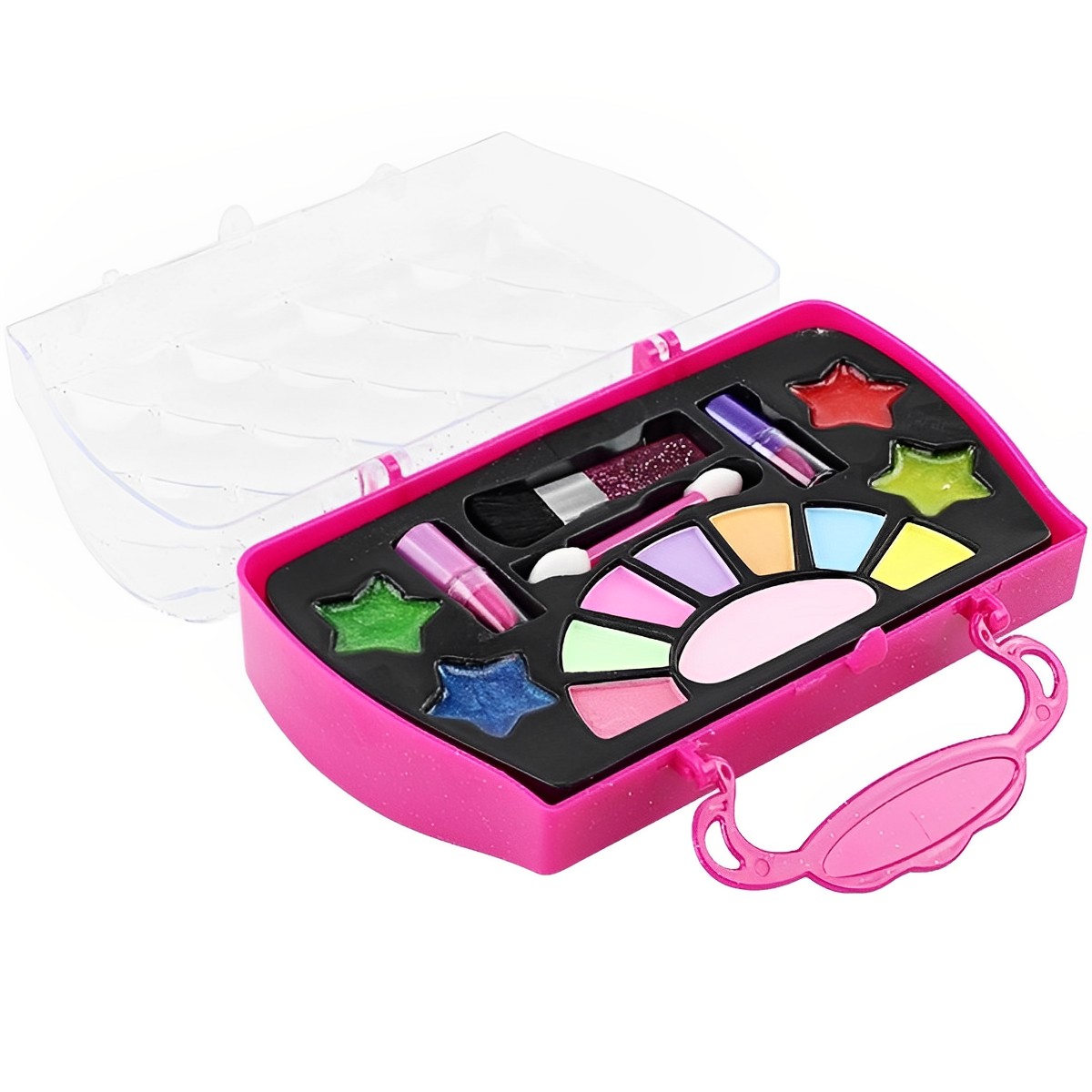 Mini Maleta Kit Maquiagem Infantil Completo com Sombras Batom Gloss Brinquedo Polibrinq - MK06