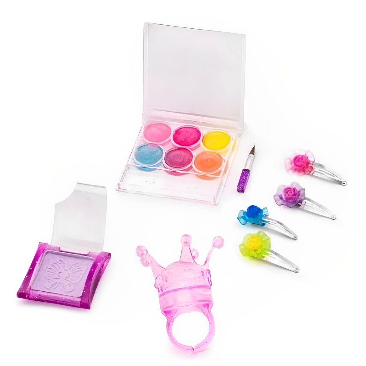 Bolsa Kit de Maquiagem Infantil Brincando de se Maquiar Gloss, Batom, Esmalte, Pincel, Presilhas Rosa Polibrinq - MK03