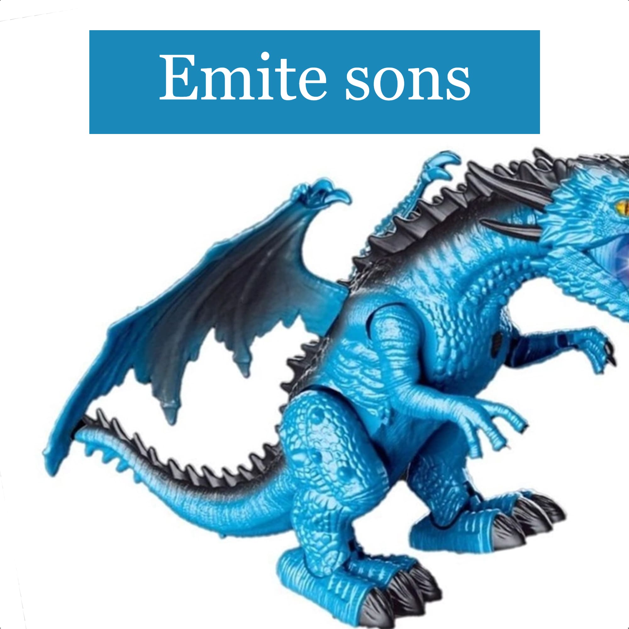 Brinquedo Dragão de Gelo com Controle Remoto Emite Sons Sopro de Vapor +4 Anos Polibrinq - DG053