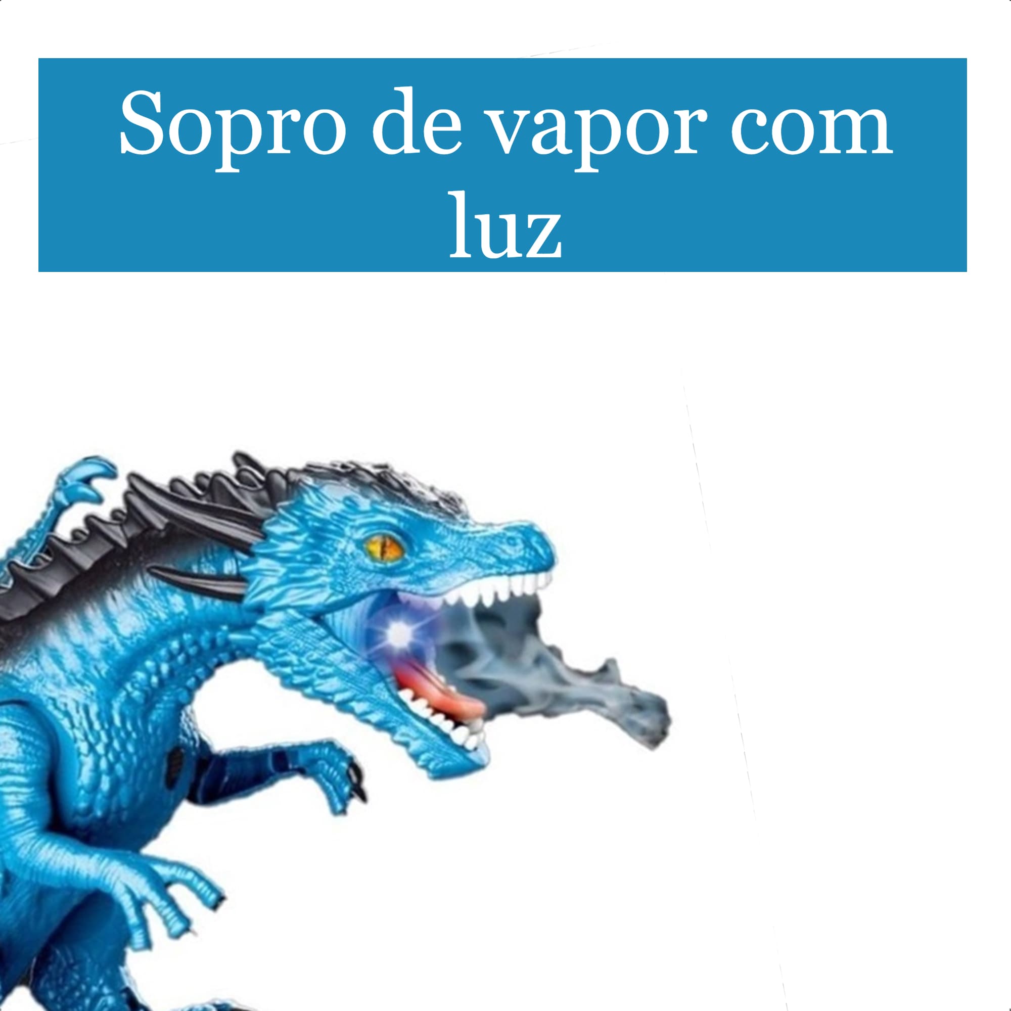 Brinquedo Dragão de Gelo com Controle Remoto Emite Sons Sopro de Vapor +4 Anos Polibrinq - DG053