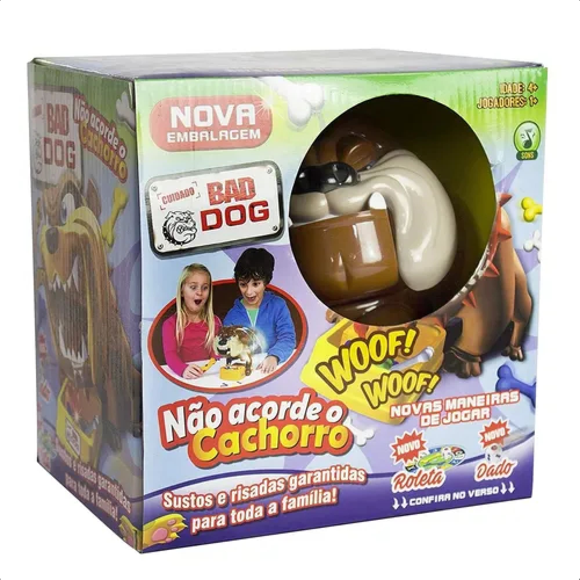 Jogo Bad Dog Não Acorde o Cachorro Roube Seus Ossos Plástico de +3 Anos Brinquedo Polibrinq - 2334