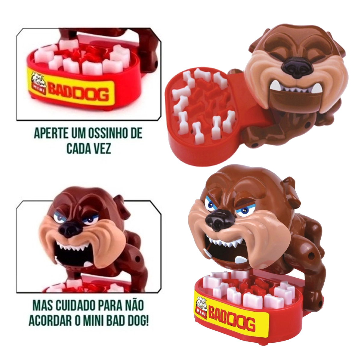 Brinquedo Divertido Não Acorde O Cachorro Jogo Recreativo Mini Bad Dog +3 anos Polibrinq - PB501