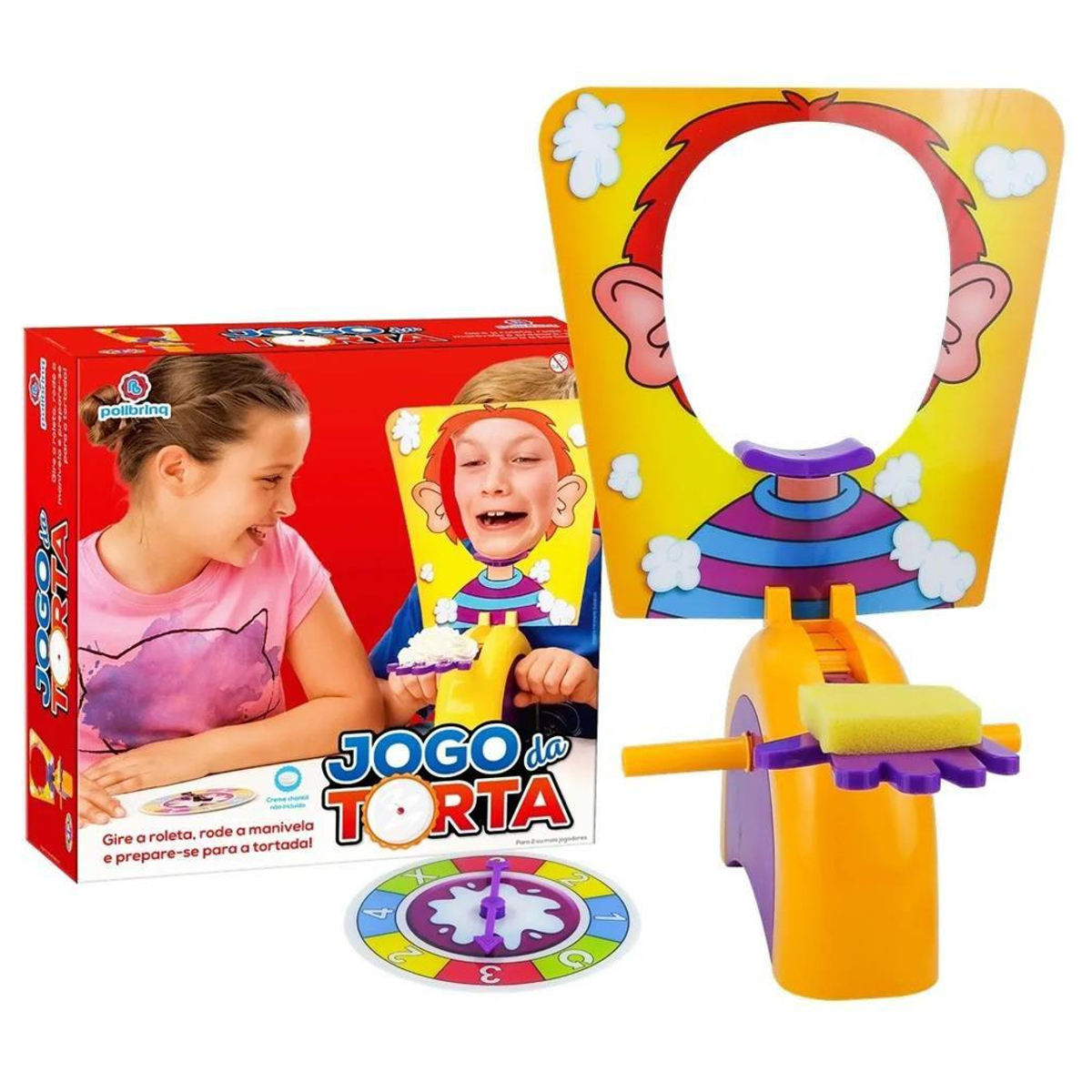 Jogo de Mesa Torta na Cara com Roleta Divertido Lazer Maquina de Entretenimento Polibrinq - 6014