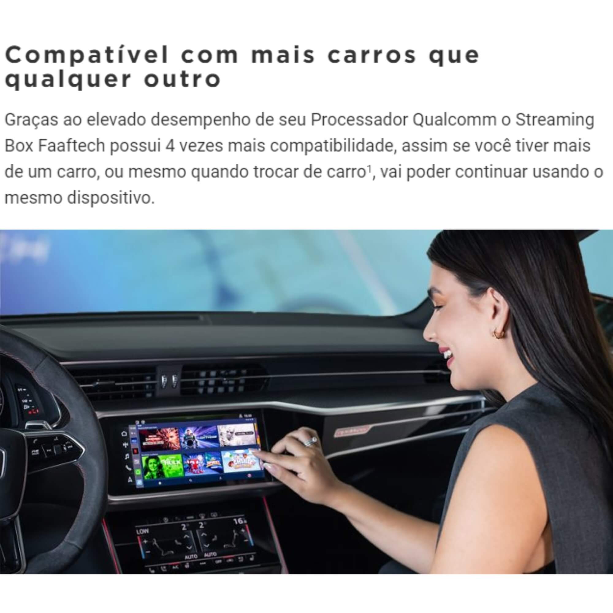 Streaming Box S Faaftech Android/Carplay Plug & Play, 2GB RAM, Bluetooth, 32GB, WI-FI,- 3818